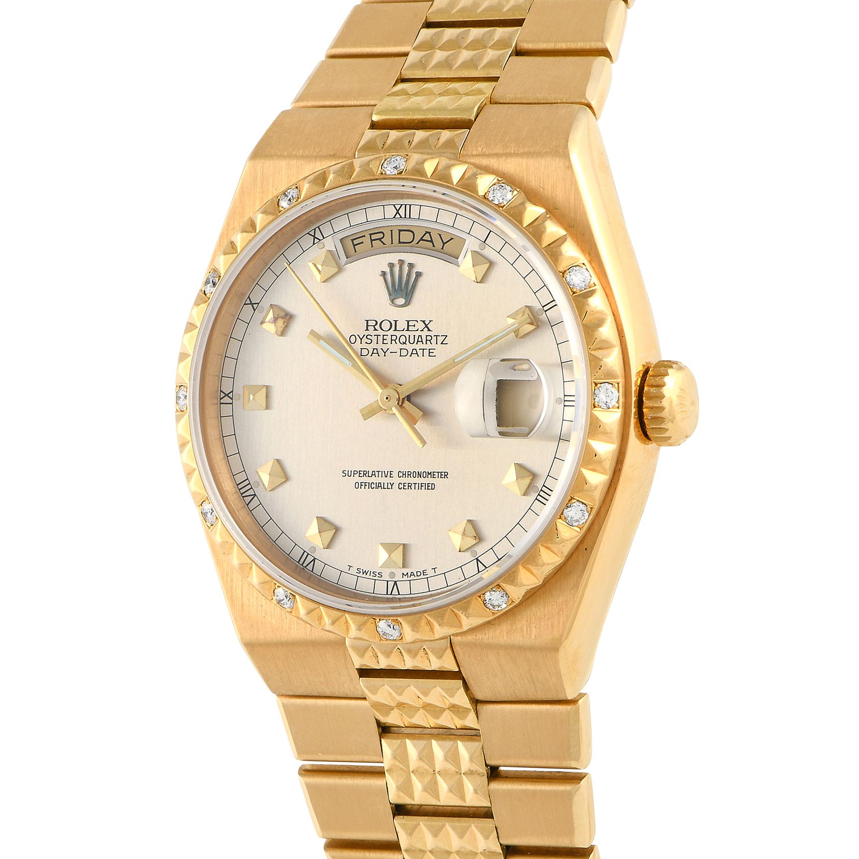 Rolex Day-Date Oysterquartz 18K Yellow Gold Watch 19038