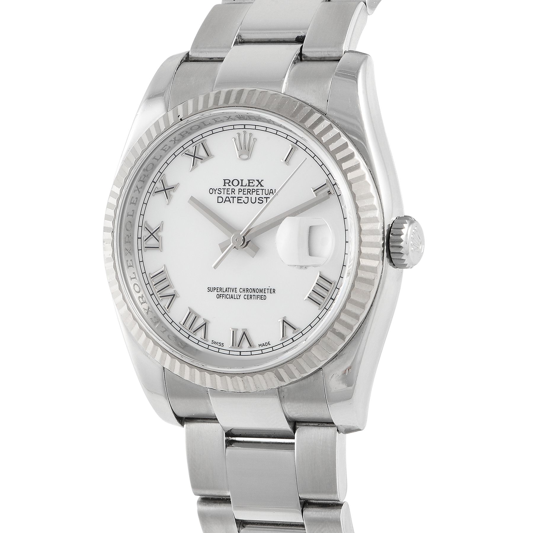 Rolex Datejust 36 White Roman Dial Watch 116234