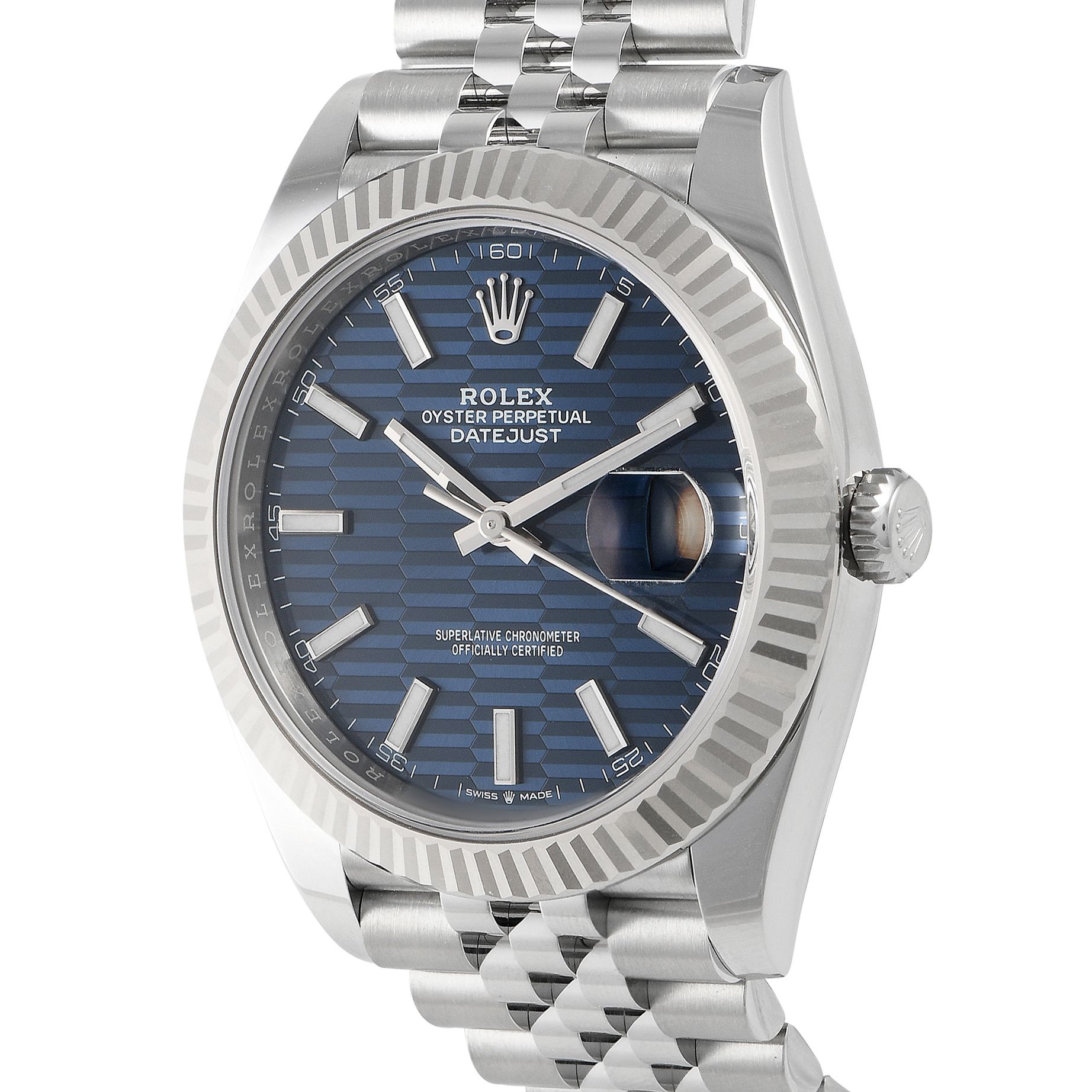 Rolex Datejust 41 Fluted Blue Dial Watch 126334