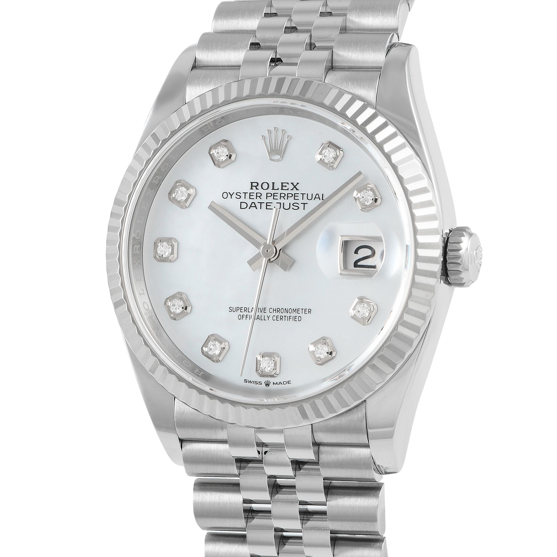 Rolex Datejust 36 MOP Diamond Dial Watch 126234