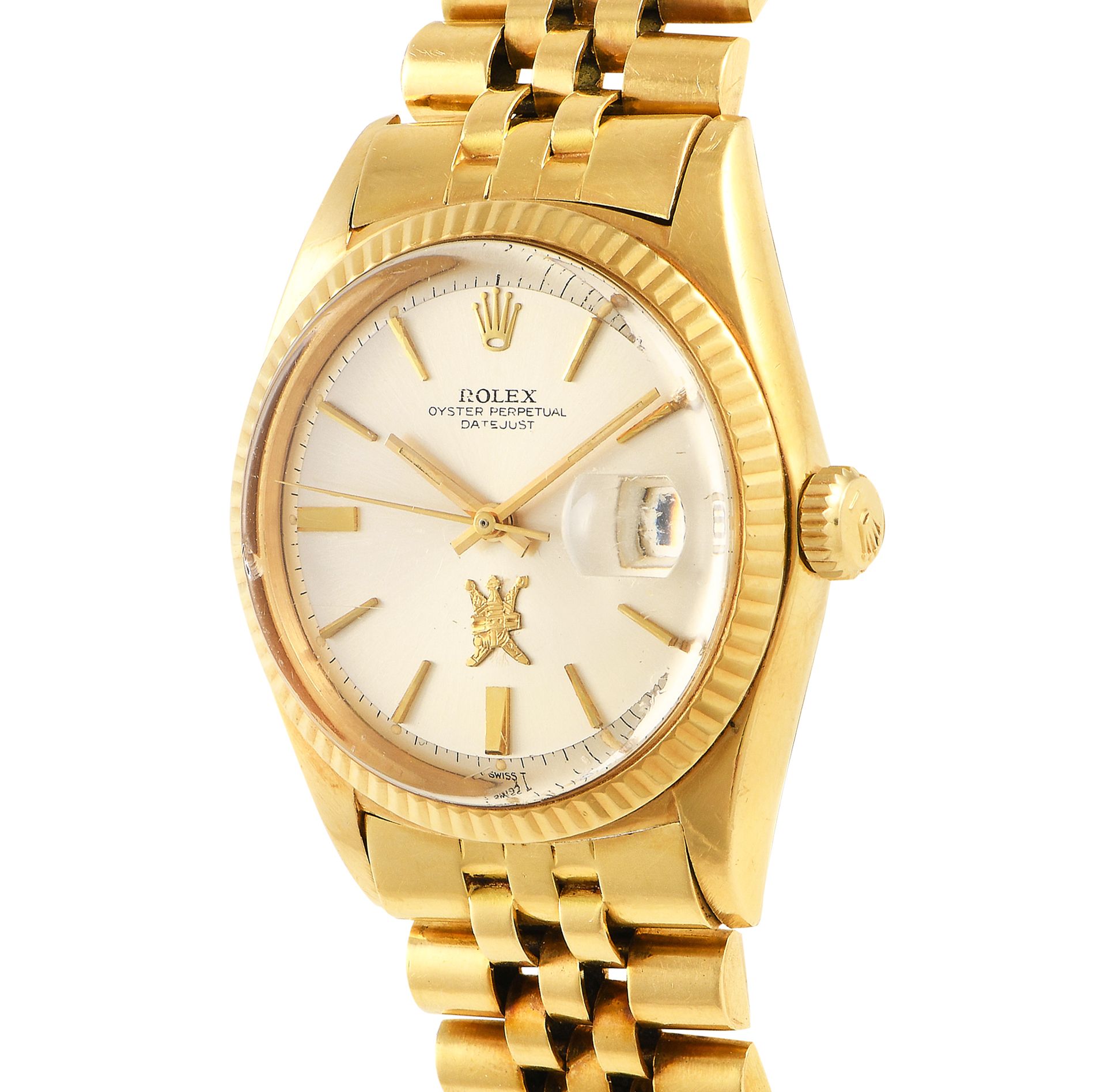 Rolex Datejust Khanjar Dial Yellow Gold Watch 1600