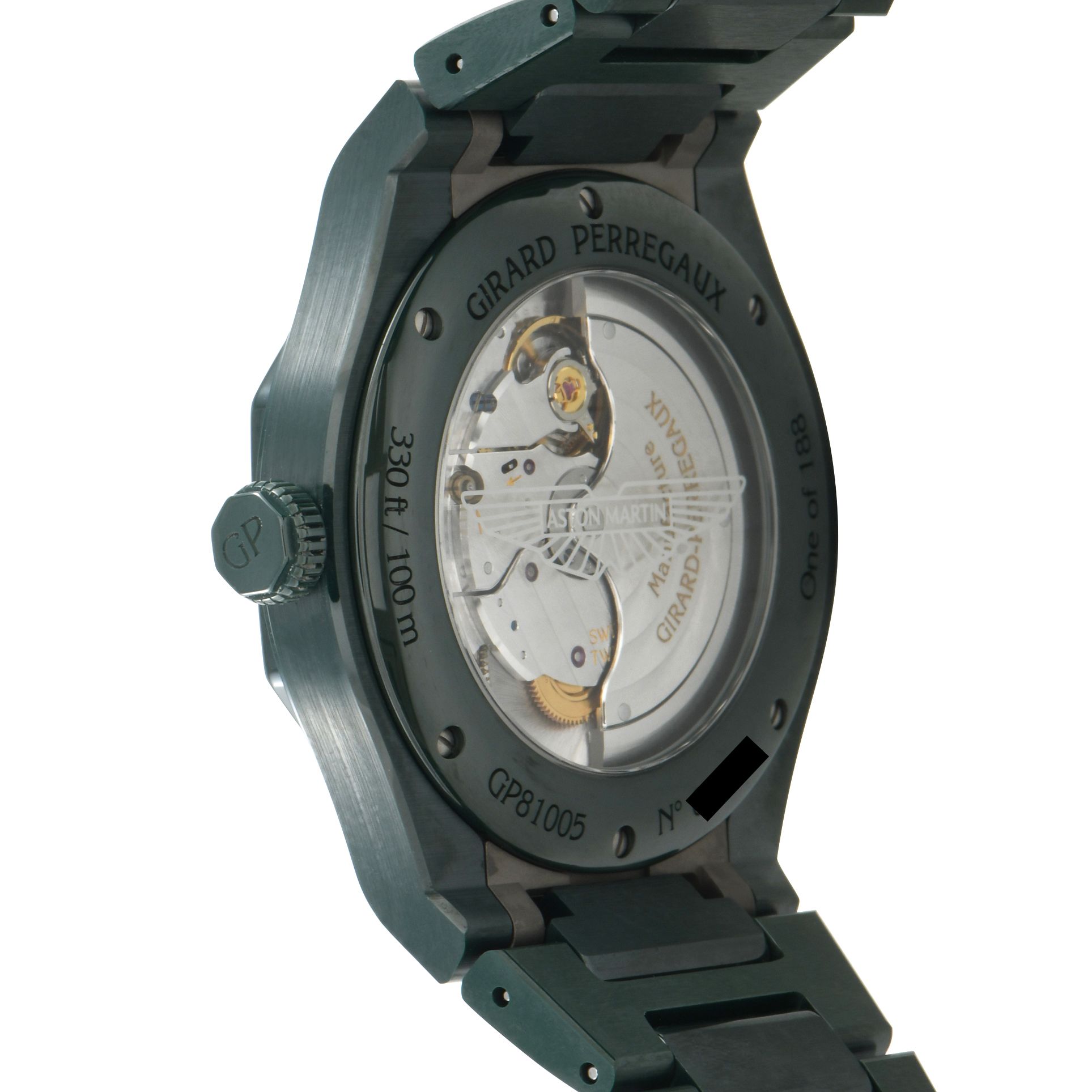 Girard Perregaux Laureato Green Ceramic Aston Martin Edition Watch 81005-32-3080-1cx