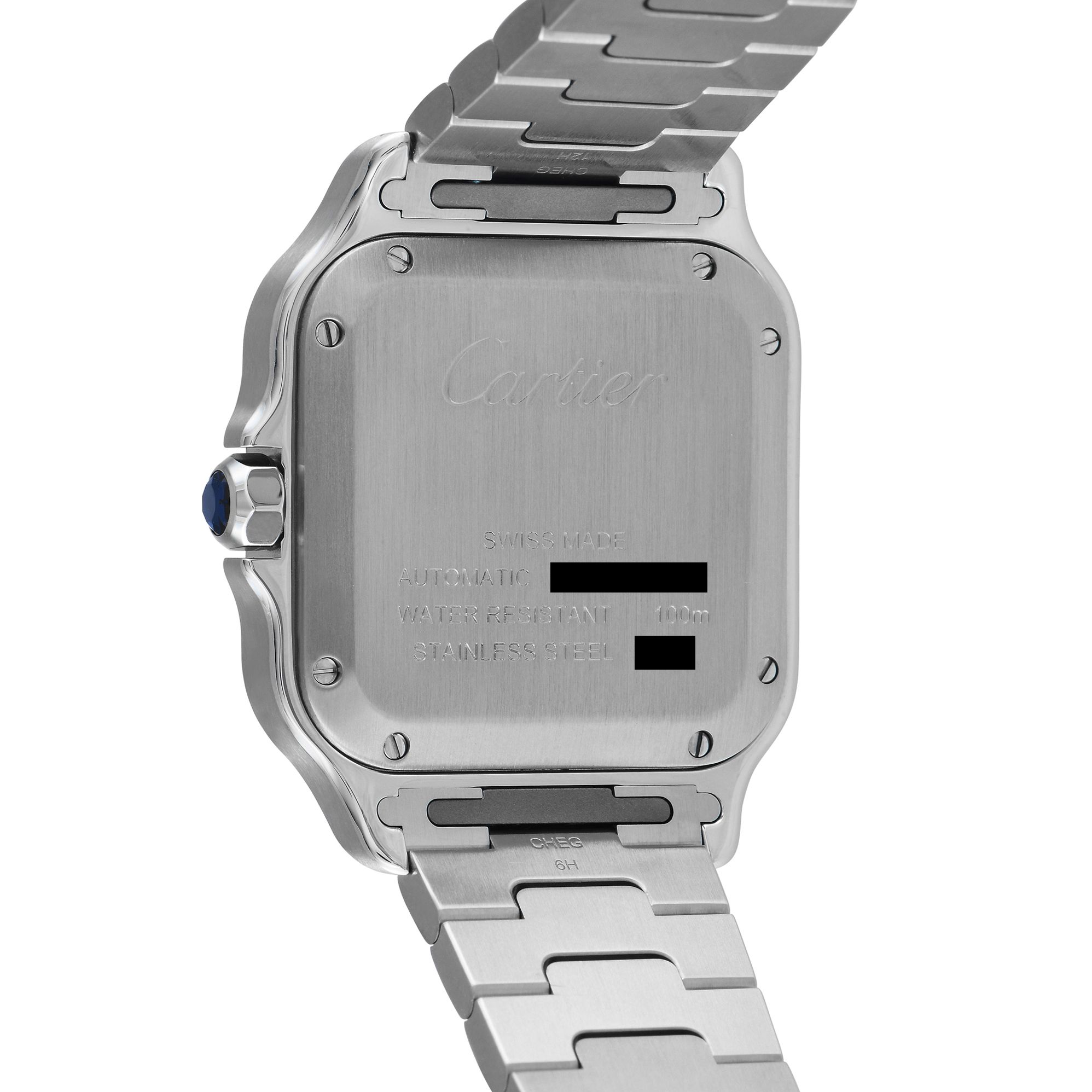 Cartier Santos Medium Model Diamond Bezel Watch W3SA0007