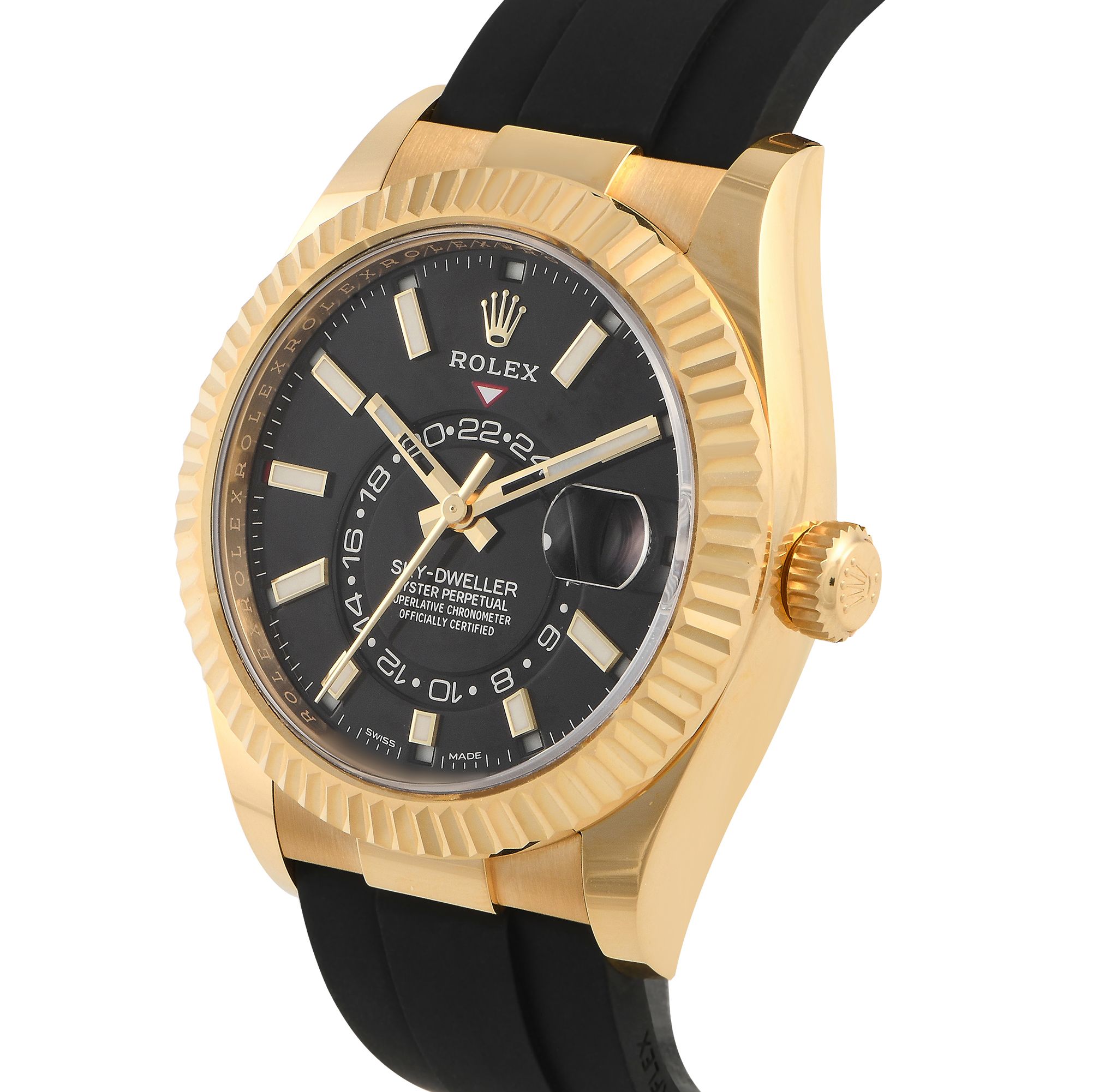 Rolex Sky-Dweller Yellow Gold Black Dial Watch 326238