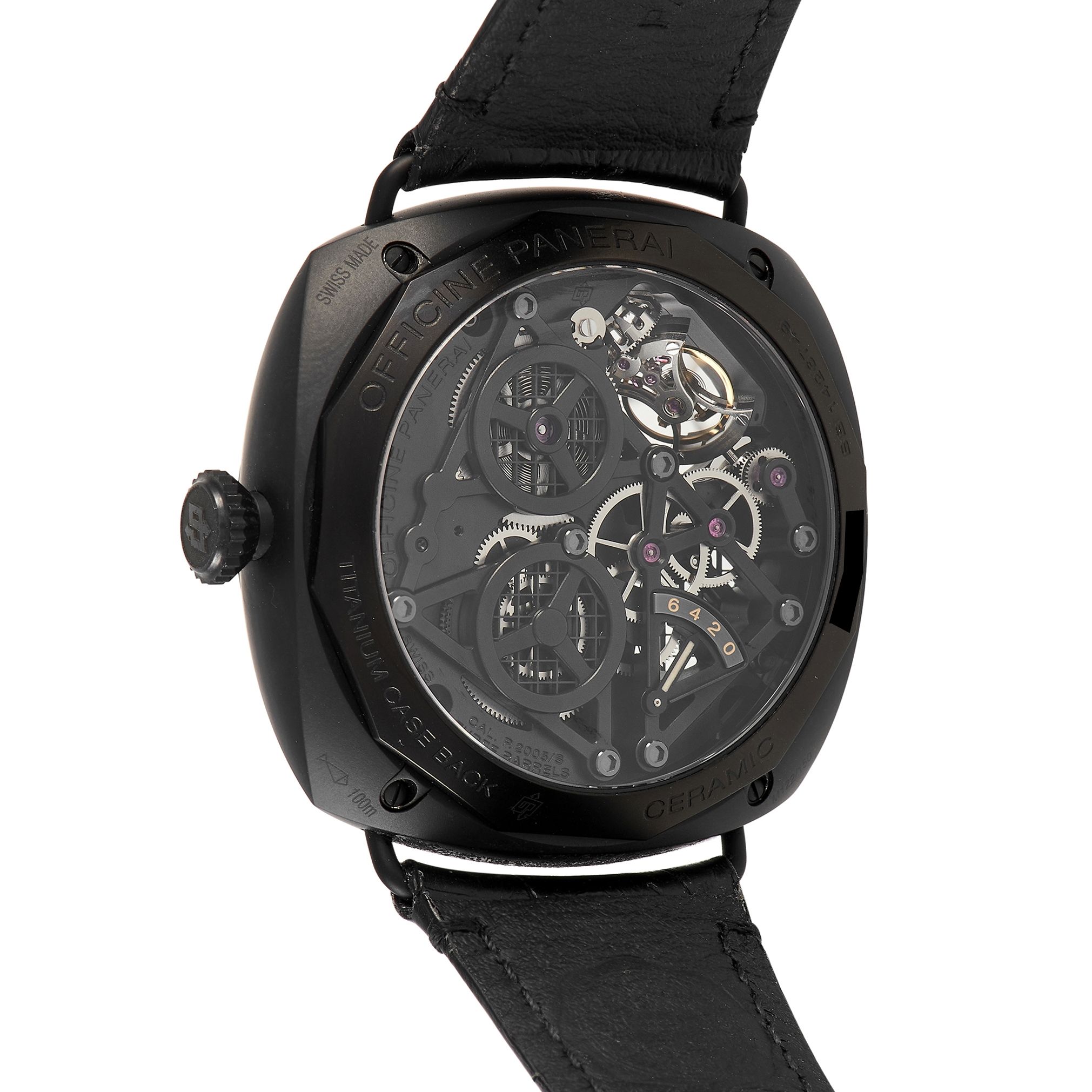 Officine Panerai Lo Scienziato Radiomir Tourbillon GMT Ceramica Men's Watch PAM350