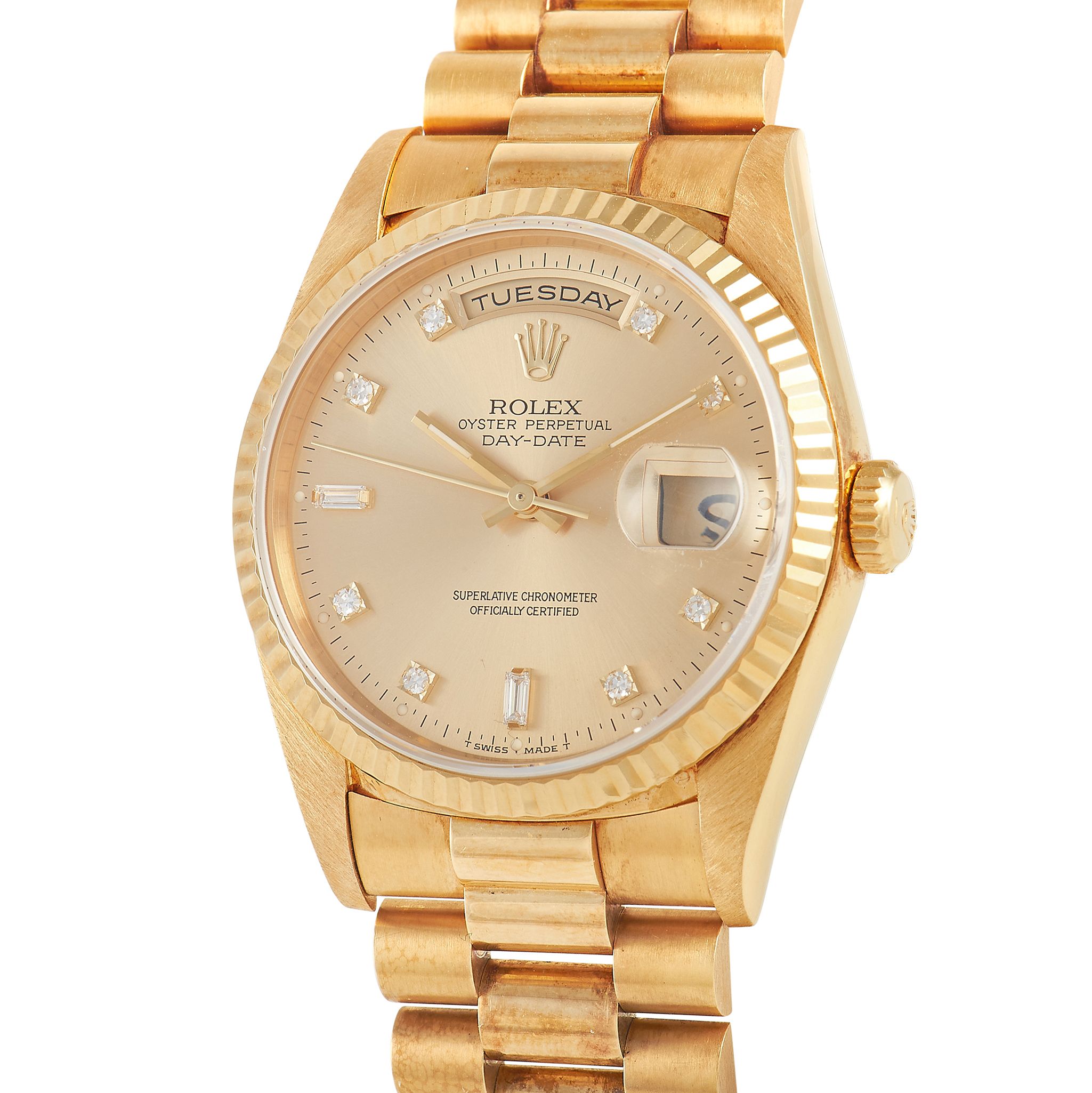Rolex Day-Date 36 Diamond Dial Watch 18238