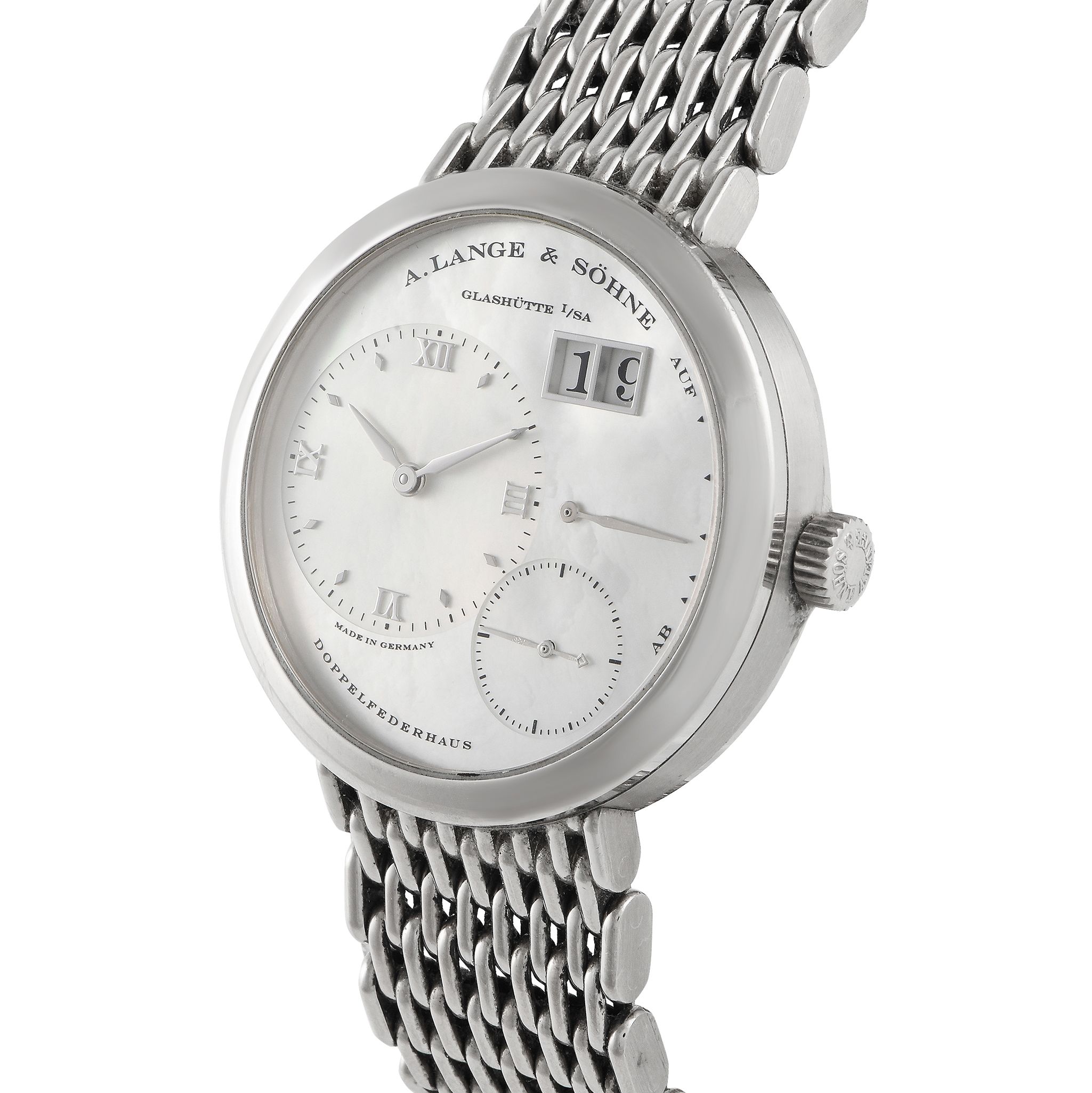 A. Lange & Sohne Soirée Lange 1 White Gold Mother of Pearl Dial Watch 160.029