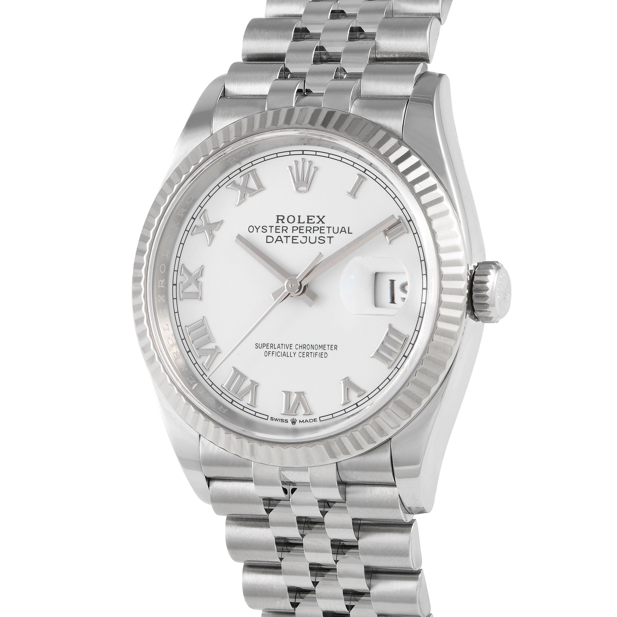 Rolex Datejust 36 White Roman Dial Watch 126234