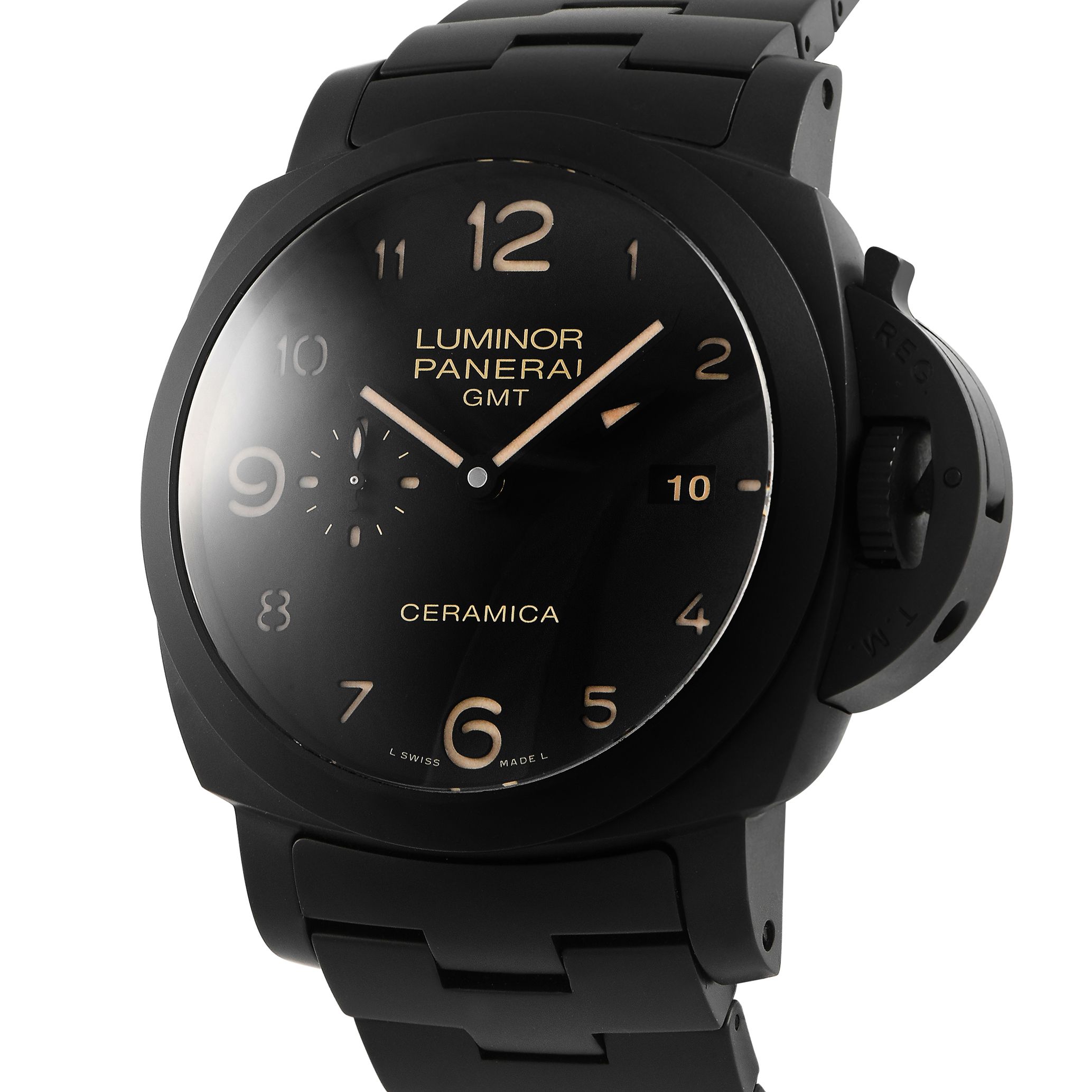 Officine Panerai Luminor 1950 Tuttonero 3 Days GMT Ceramic Watch PAM00438