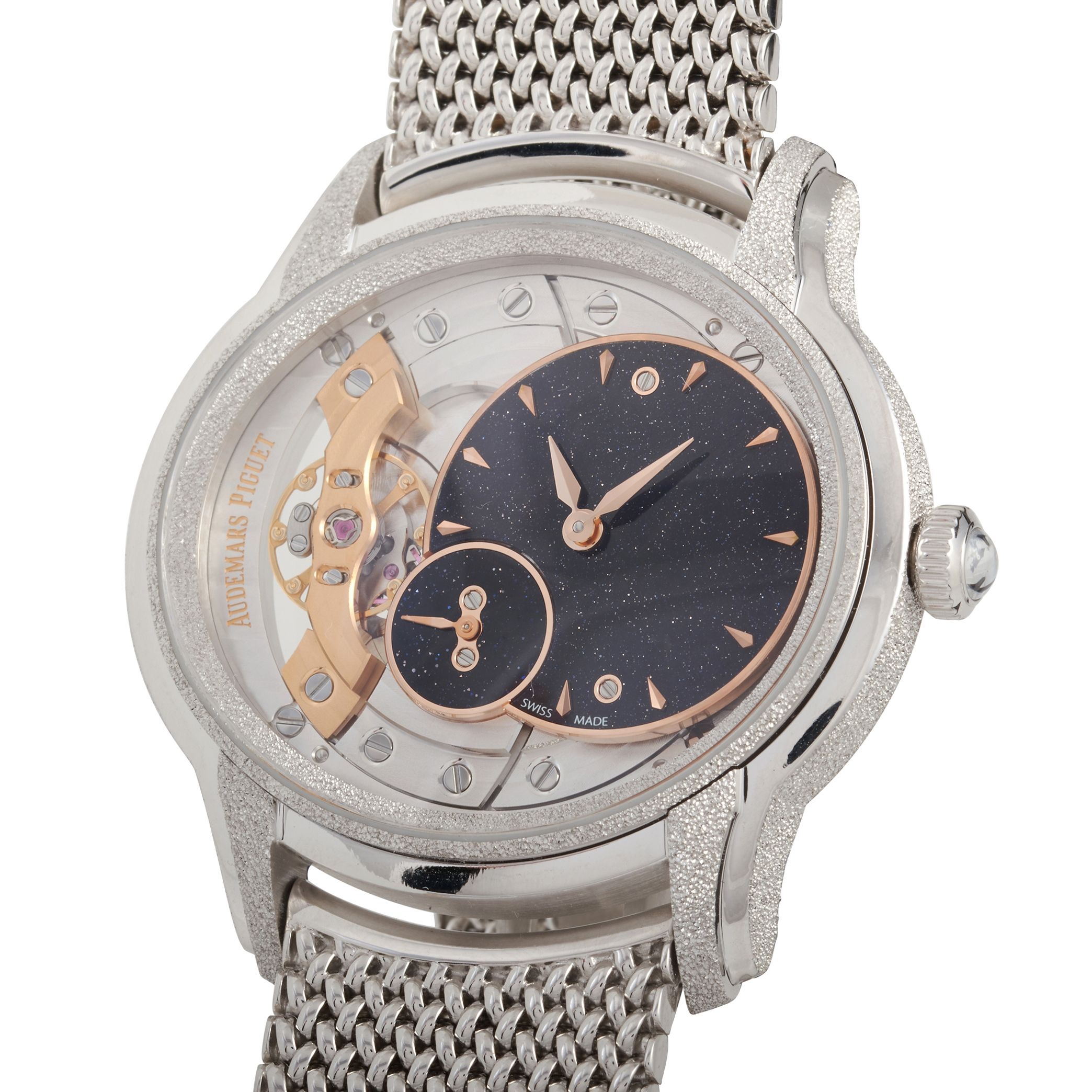 Audemars Piguet Millenary Frosted 18K White Gold Aventurine Dial 39.5 mm Watch 77244BC.GG.1272BC.01