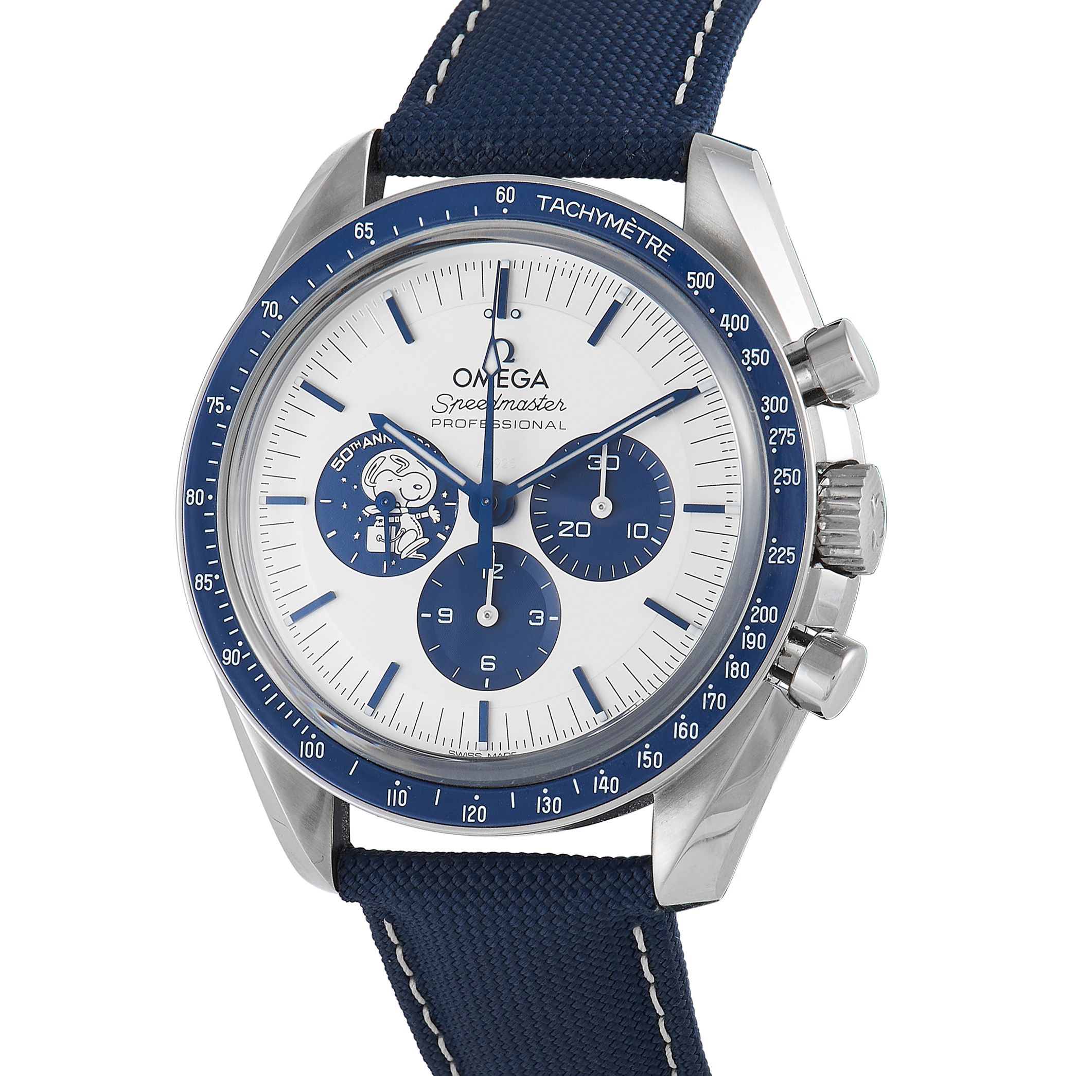 Omega Speedmaster Silver Snoopy Award 50th Anniversary Watch 310.32.42.50.02.001