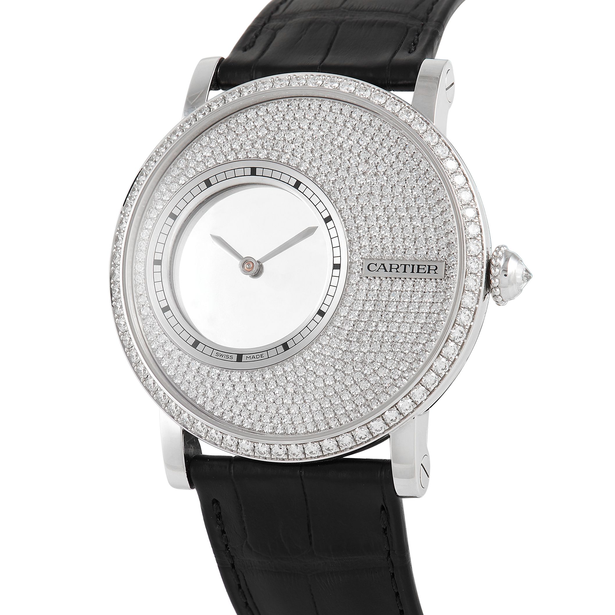 Cartier Rotonde De  Mysterious Hour Ladies Diamond Watch HPI00636