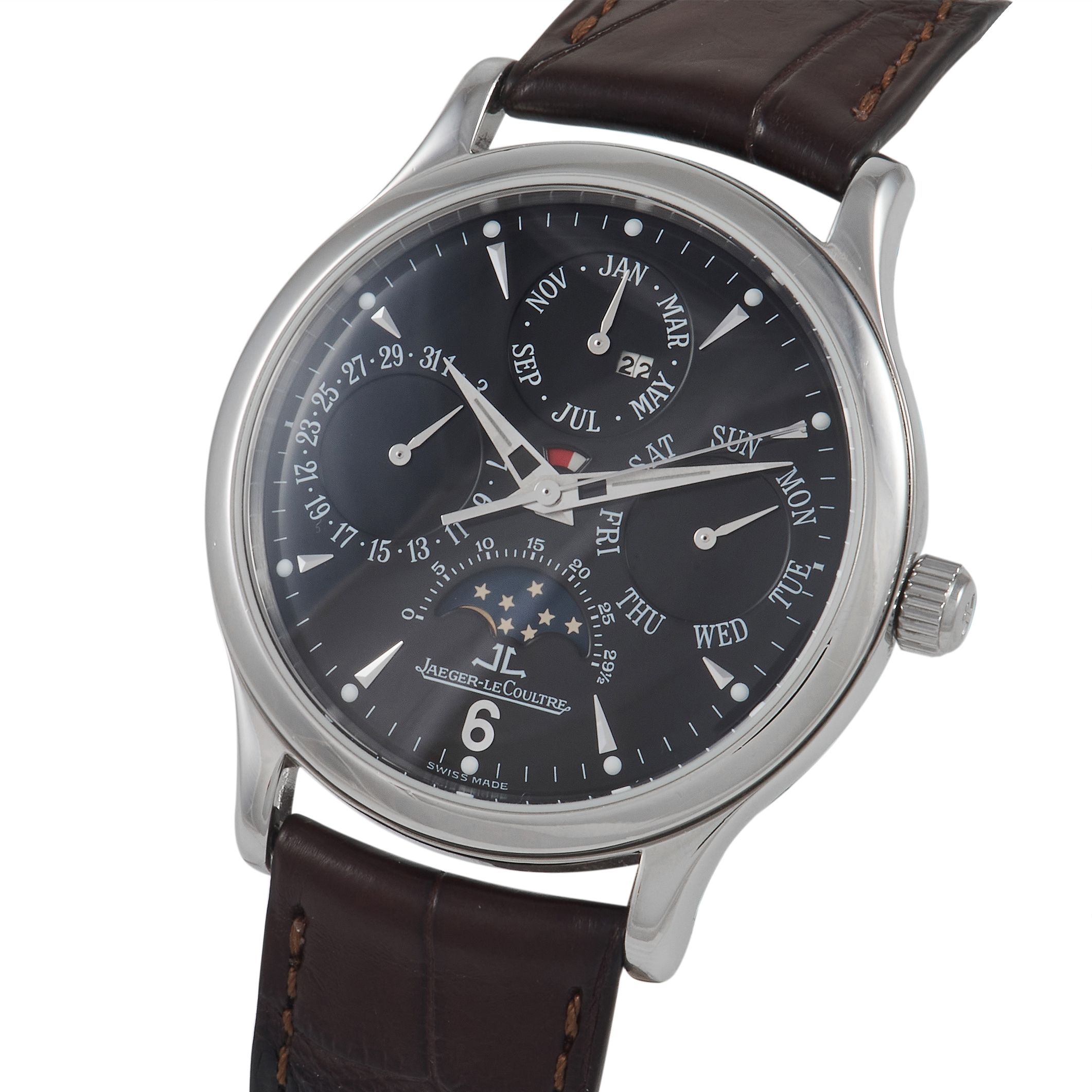 Jaeger-LeCoultre 37.2 mm Master Control Perpetual Calendar 18K White Gold Watch 12129820