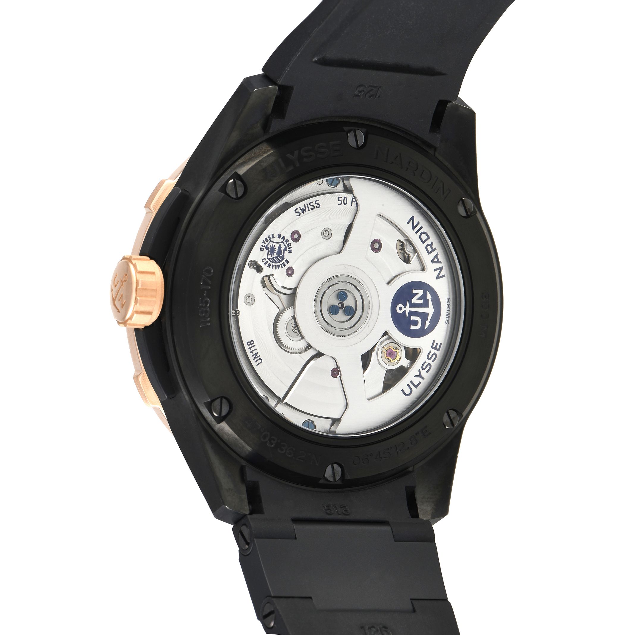 Ulysse Nardin Diver Chronometer Watch 1185-170-3/Black