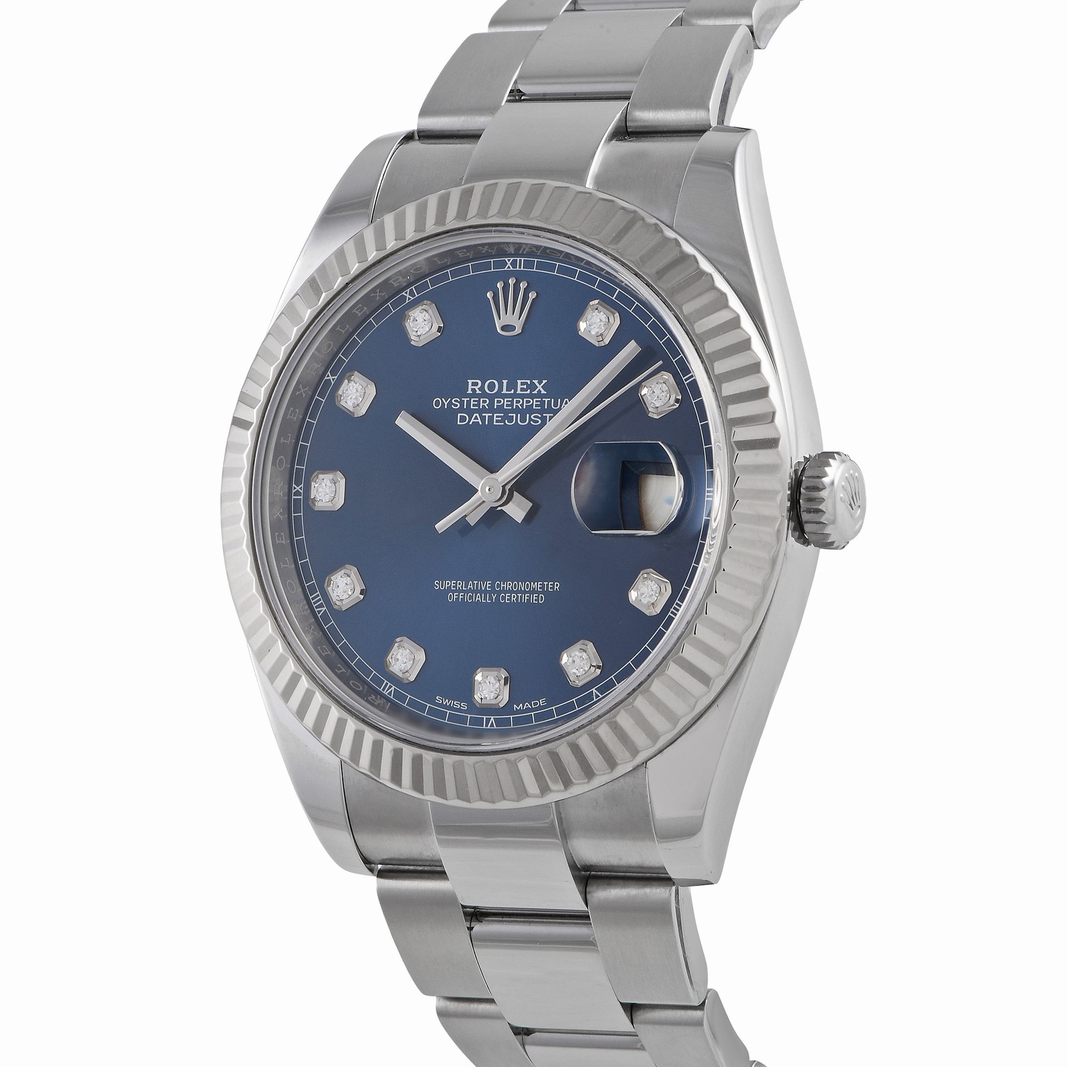 Rolex Datejust 41 Blue Diamond Dial Watch 126334
