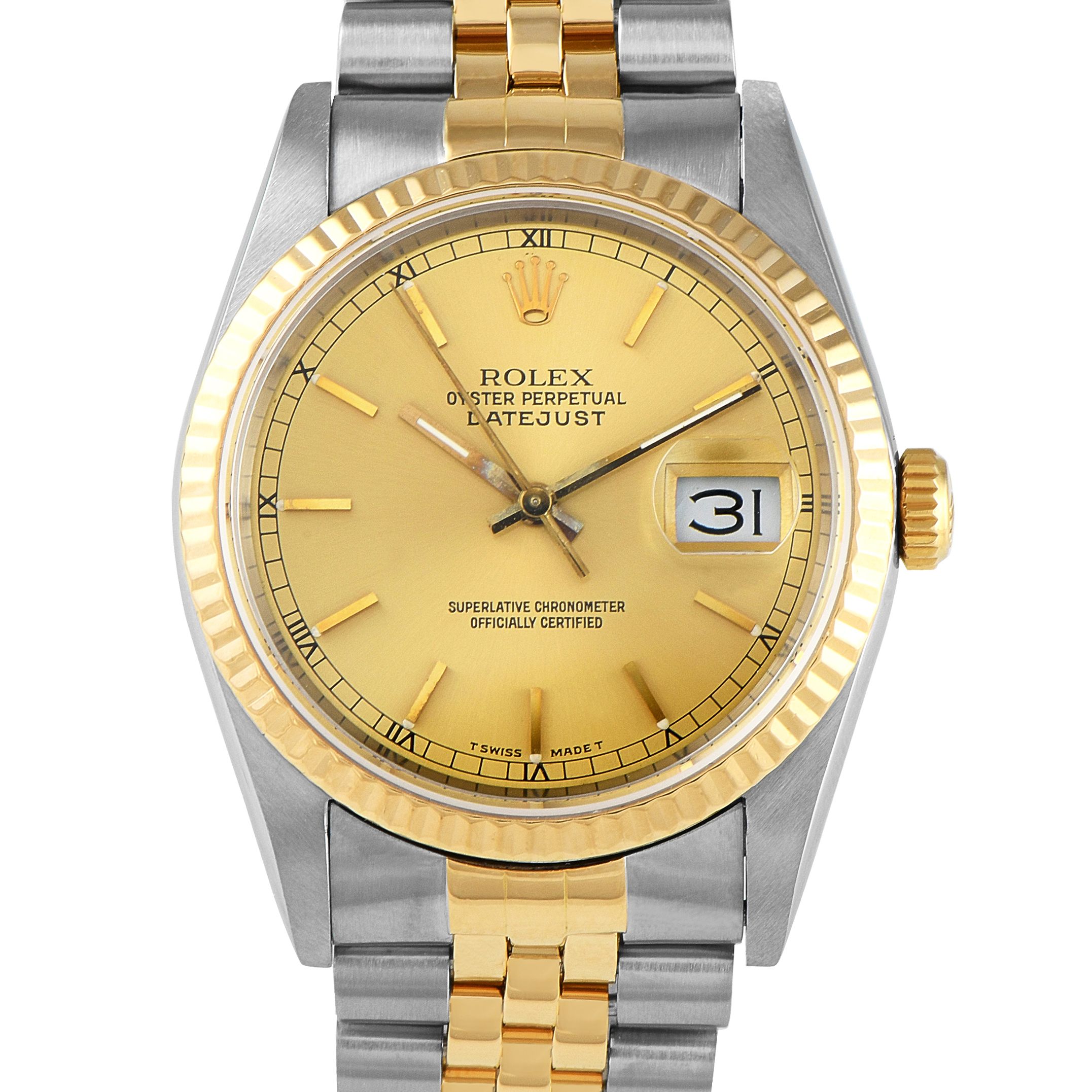 Rolex Datejust 36 Champagne Dial Two-Tone Jubilee Watch 16233