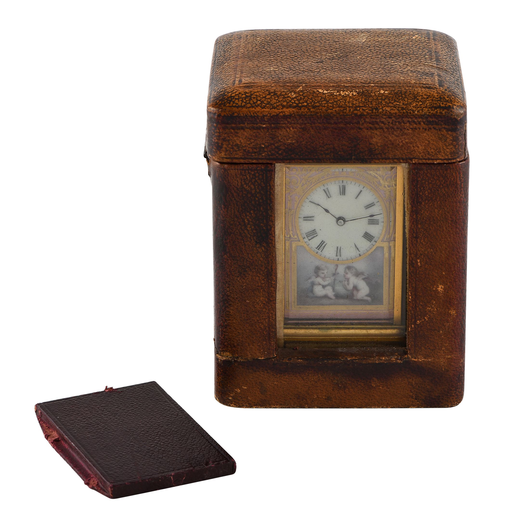 Brass & Enamel Brass & Enamel Miniature French Carriage Table Clock