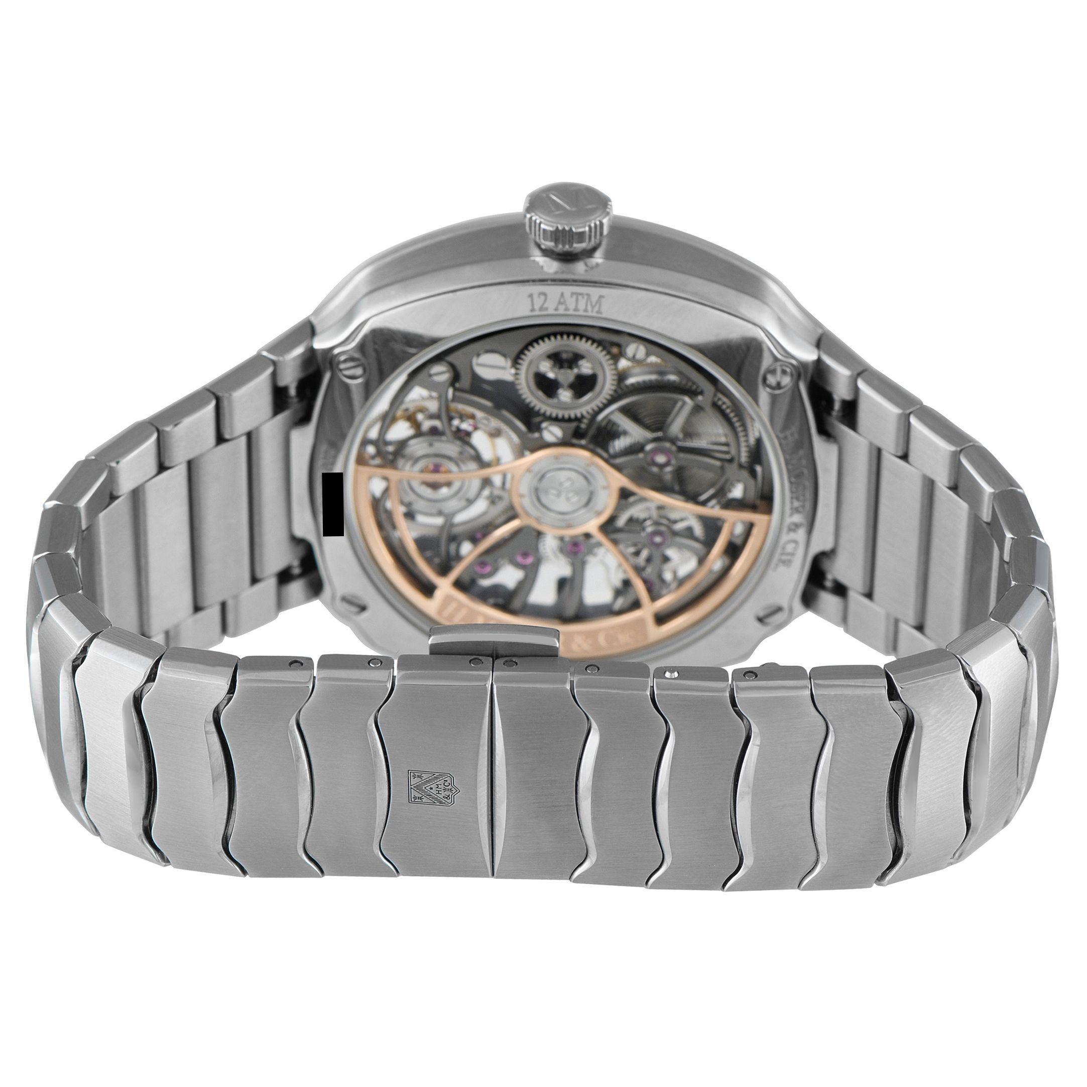 H. Moser & Cie Streamliner Tourbillon Skeleton Steel Watch 6814-1200