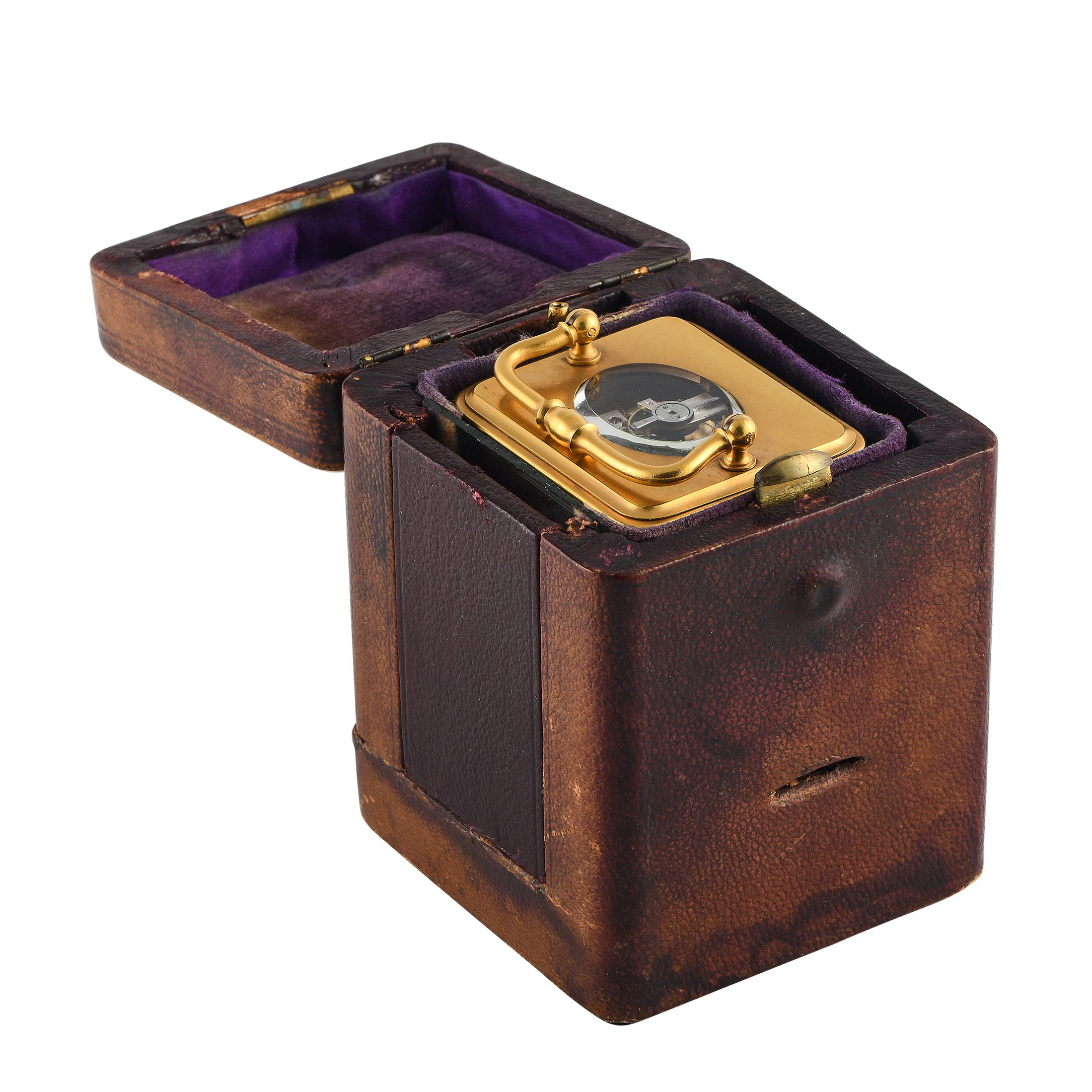 Brass & Enamel Brass & Enamel Miniature French Carriage Table Clock