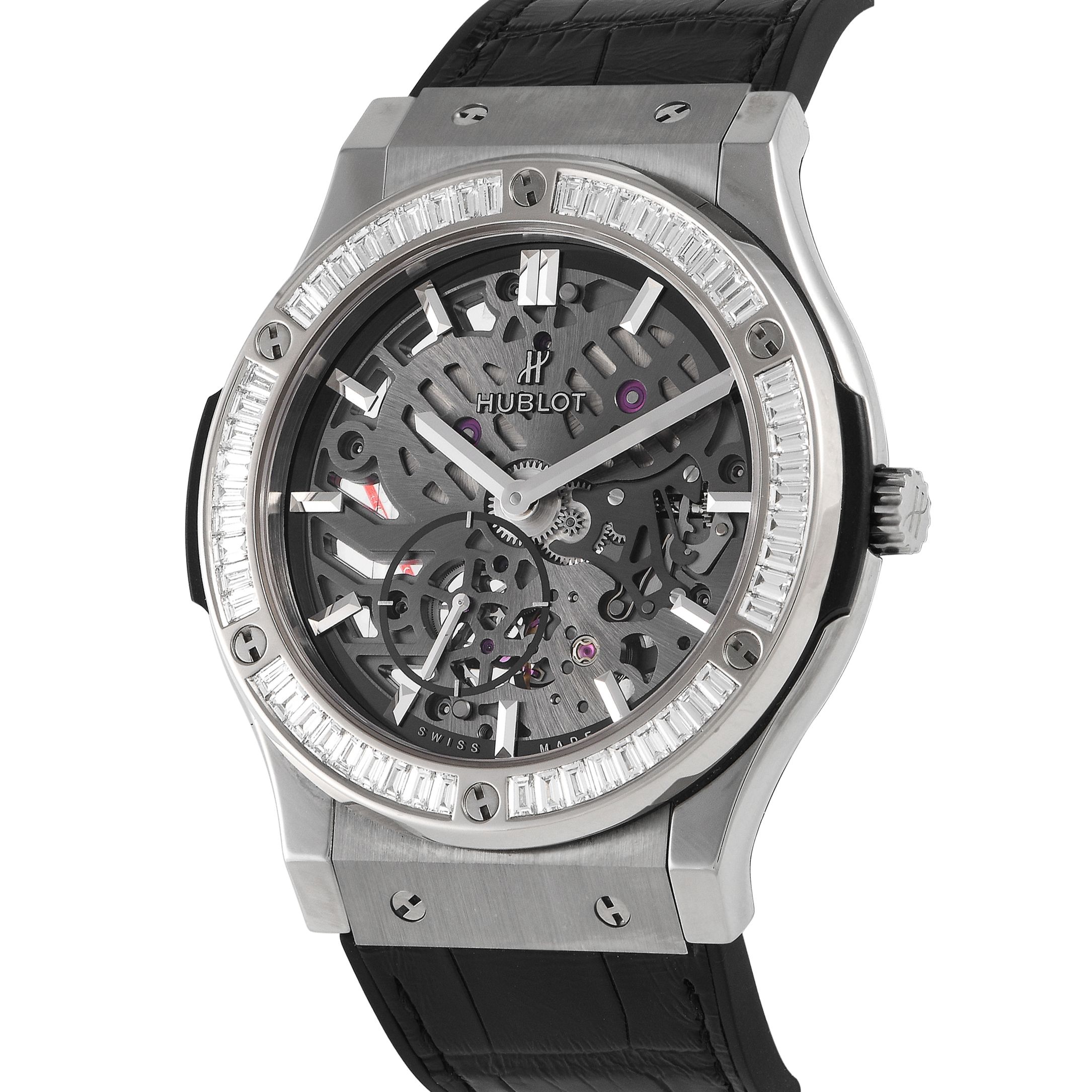 Hublot Classic Fusion Ultra-Thin Skeleton Diamond Bezel Watch 515.NX.0170.LR.1904