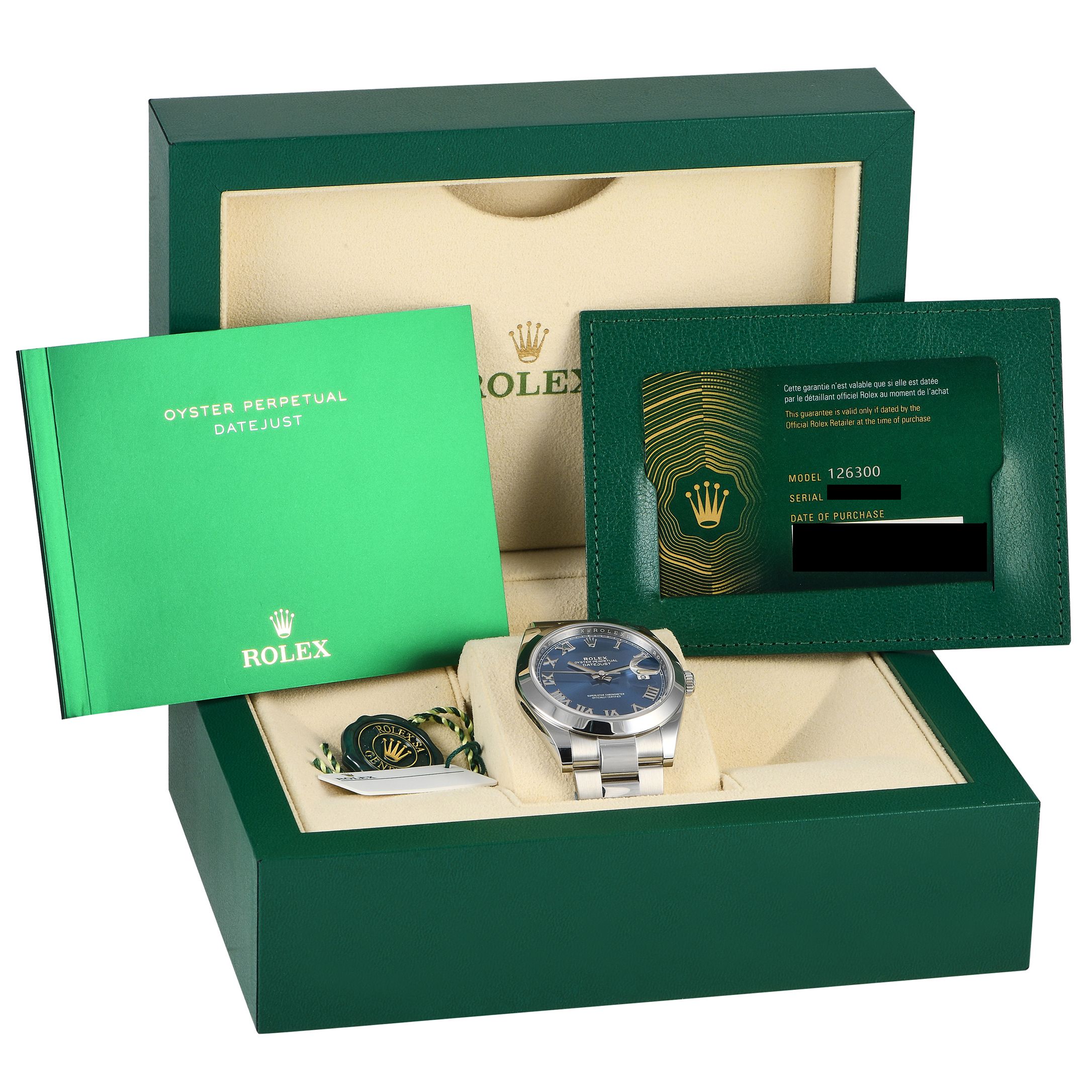 Rolex Datejust 41 Azzurro Blue Roman Dial Watch 126300