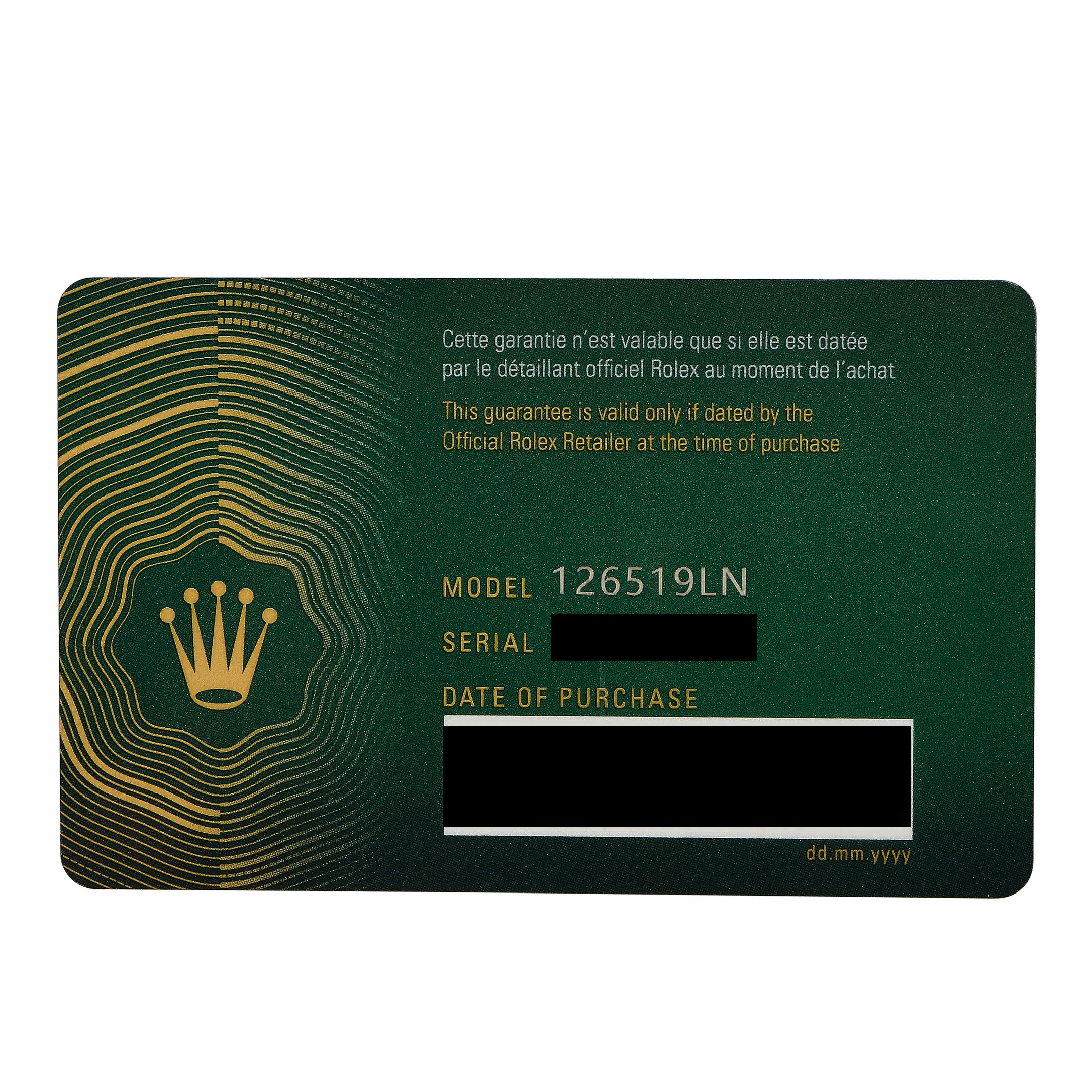 Rolex Daytona White Gold Watch 126519LN