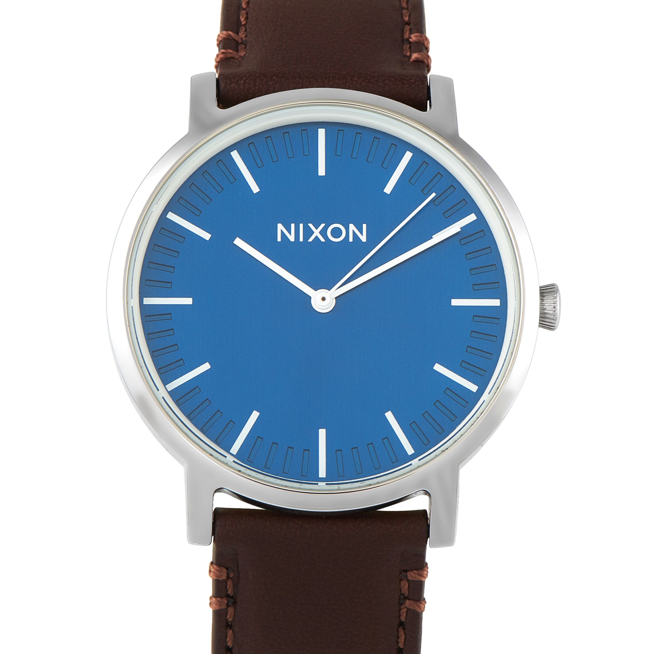 Nixon Porter Leather Navy and Brown Watch A1058 879-00