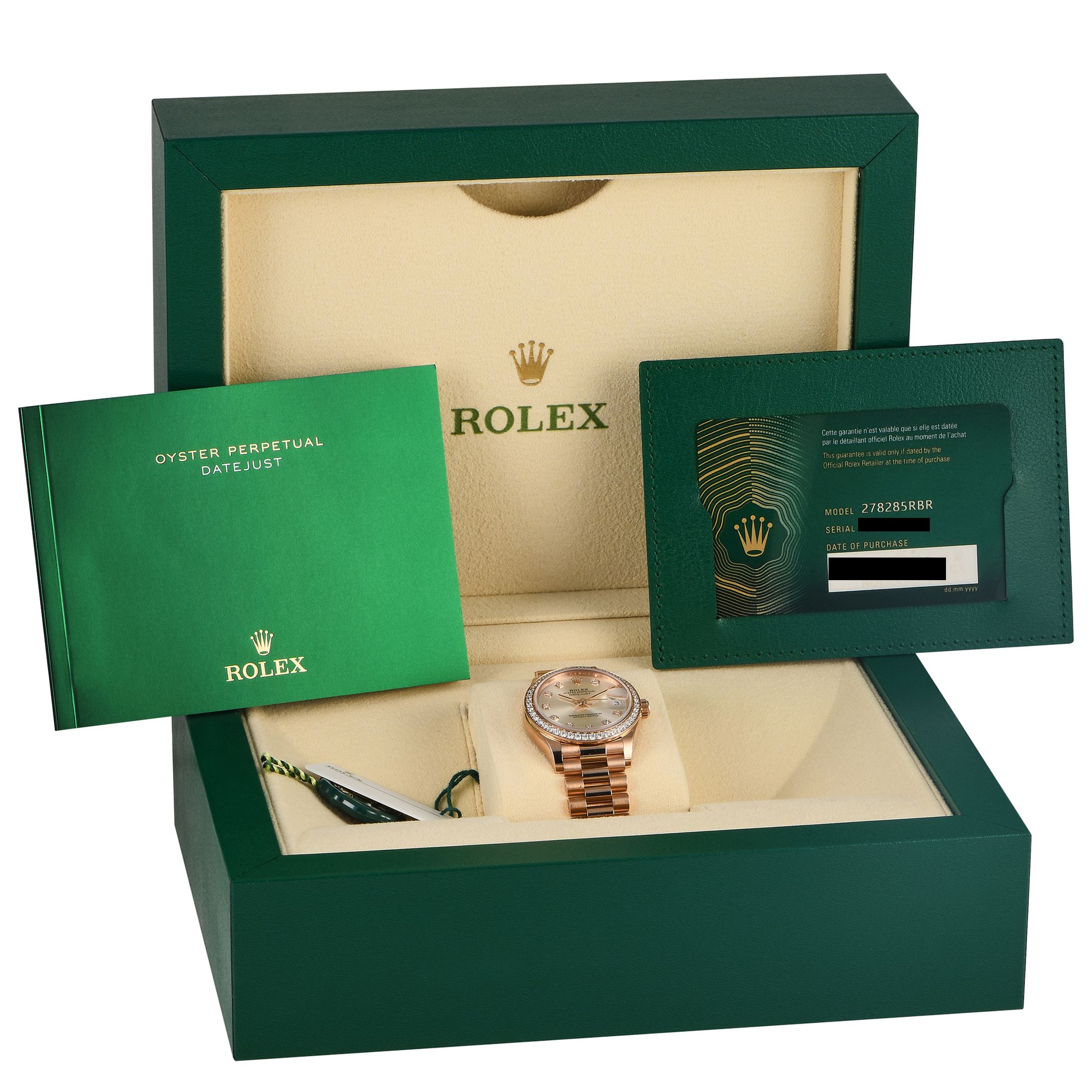 Rolex Datejust 31mm Ladies Diamond Watch 278285RBR