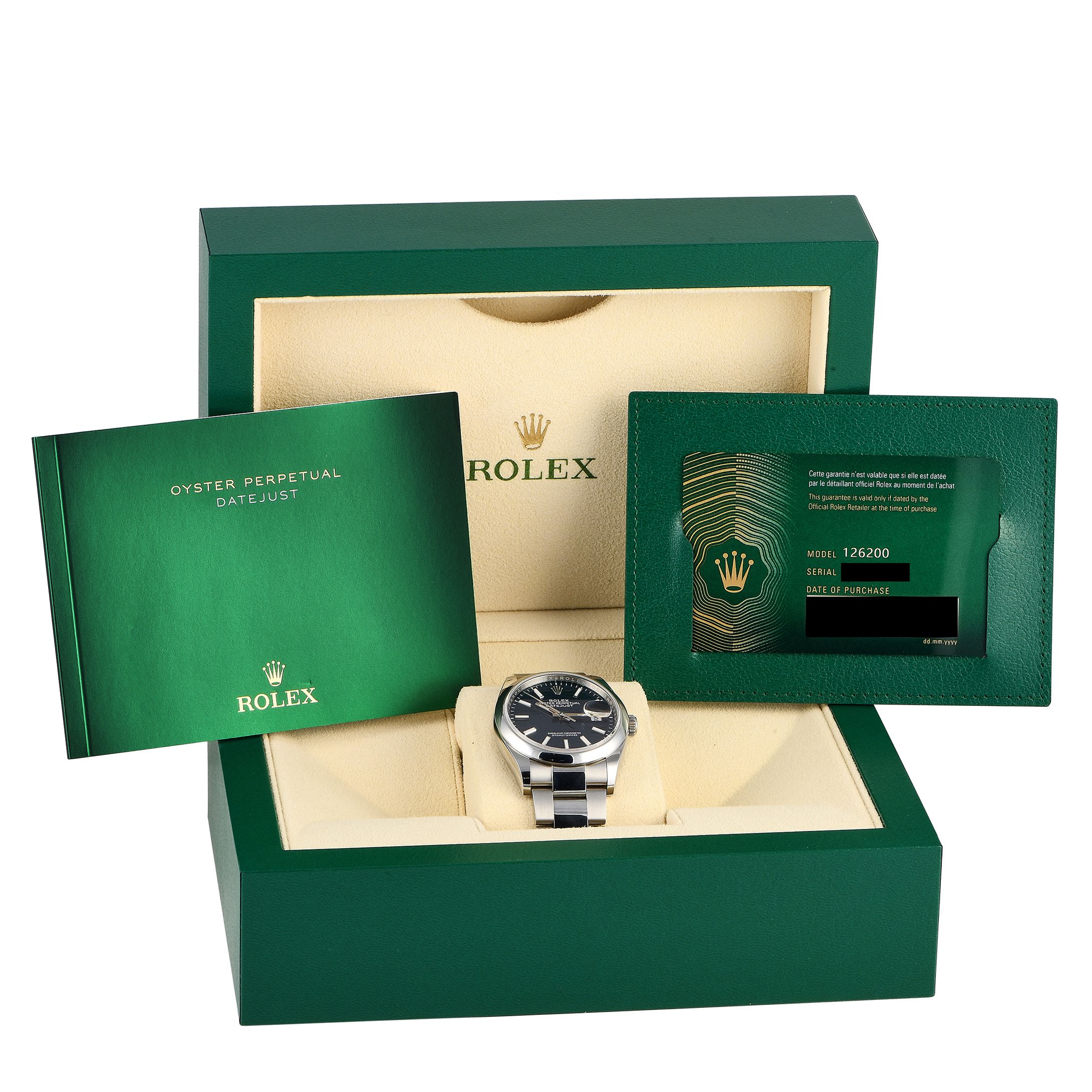 Rolex Oyster Perpetual Datejust 36 Bright Blue Fluted Dial Watch 126200-0022