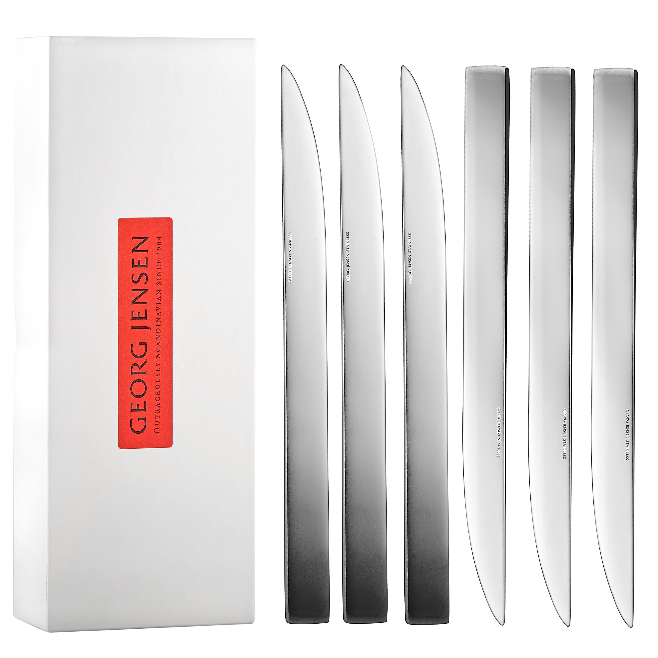 Georg Jensen Jean Nouvel Stainless Steel Dinner Knife Set 6 Pieces 3360014