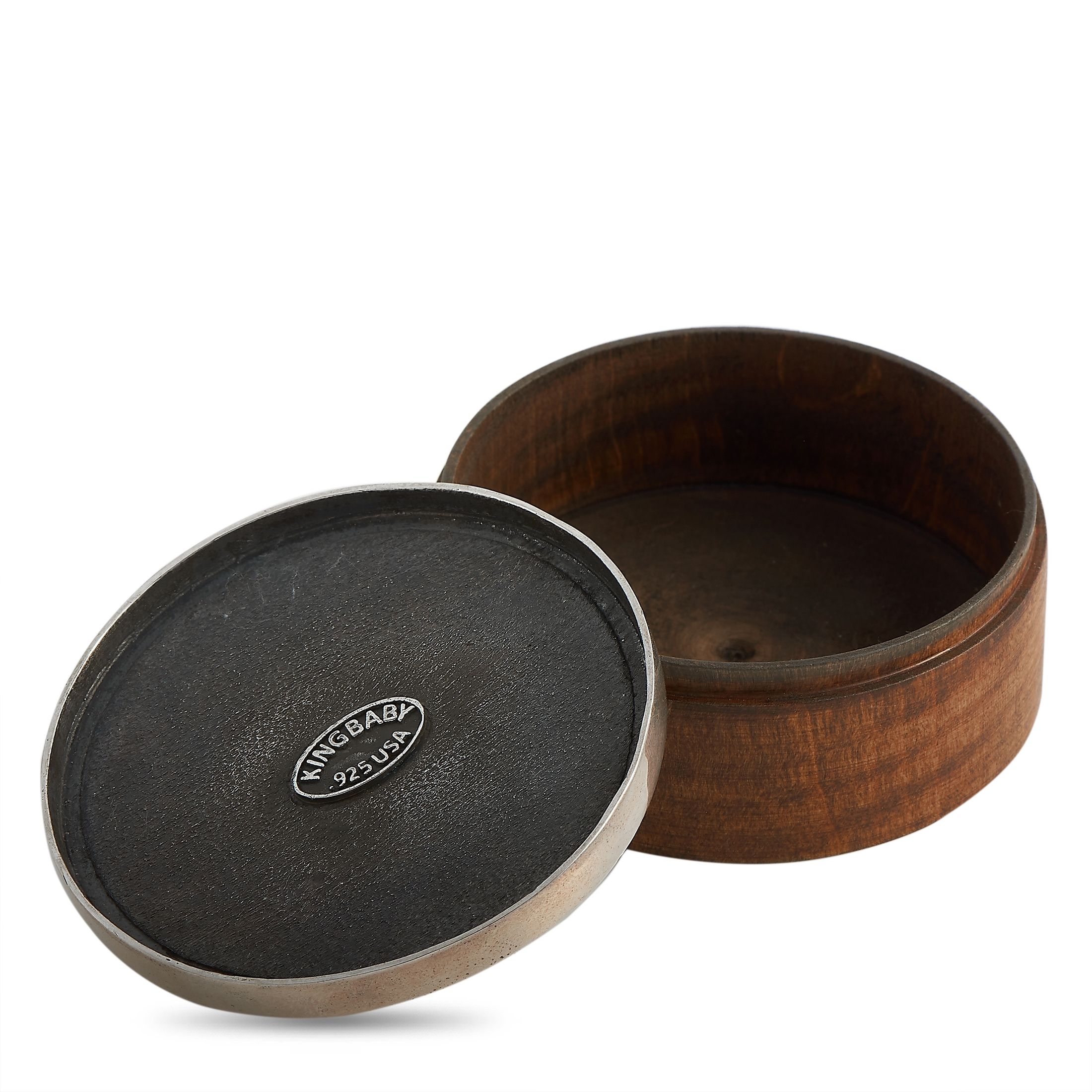 King Baby Sterling Silver Bamboo Wood Turquoise Snake Stash Box