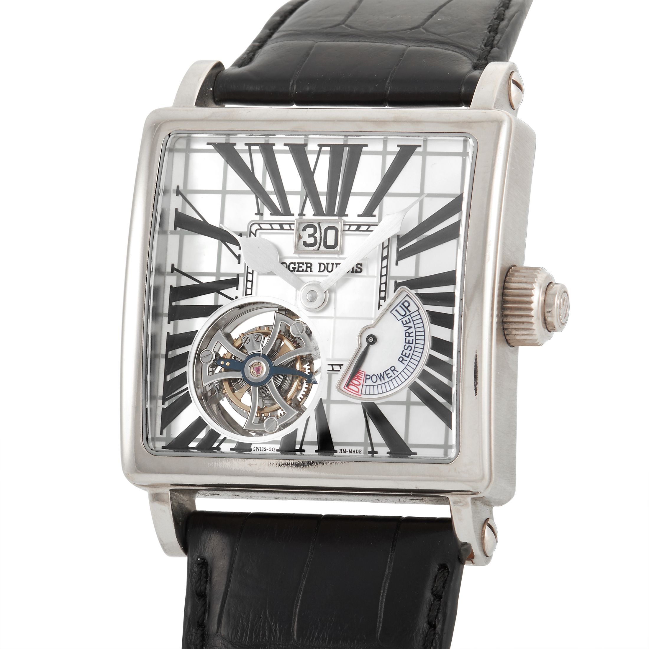 Roger Dubuis GoldenSquare White Gold Tourbillon Watch G40 030 GN1G.7A