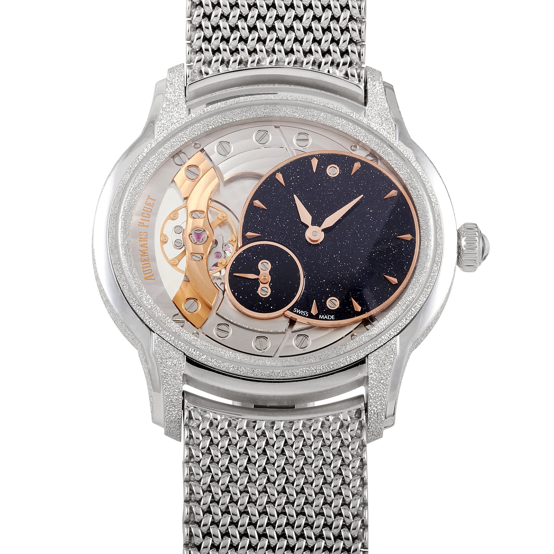 Audemars Piguet Millenary Frosted 18K White Gold Aventurine Dial 39.5 mm Watch 77244BC.GG.1272BC.01