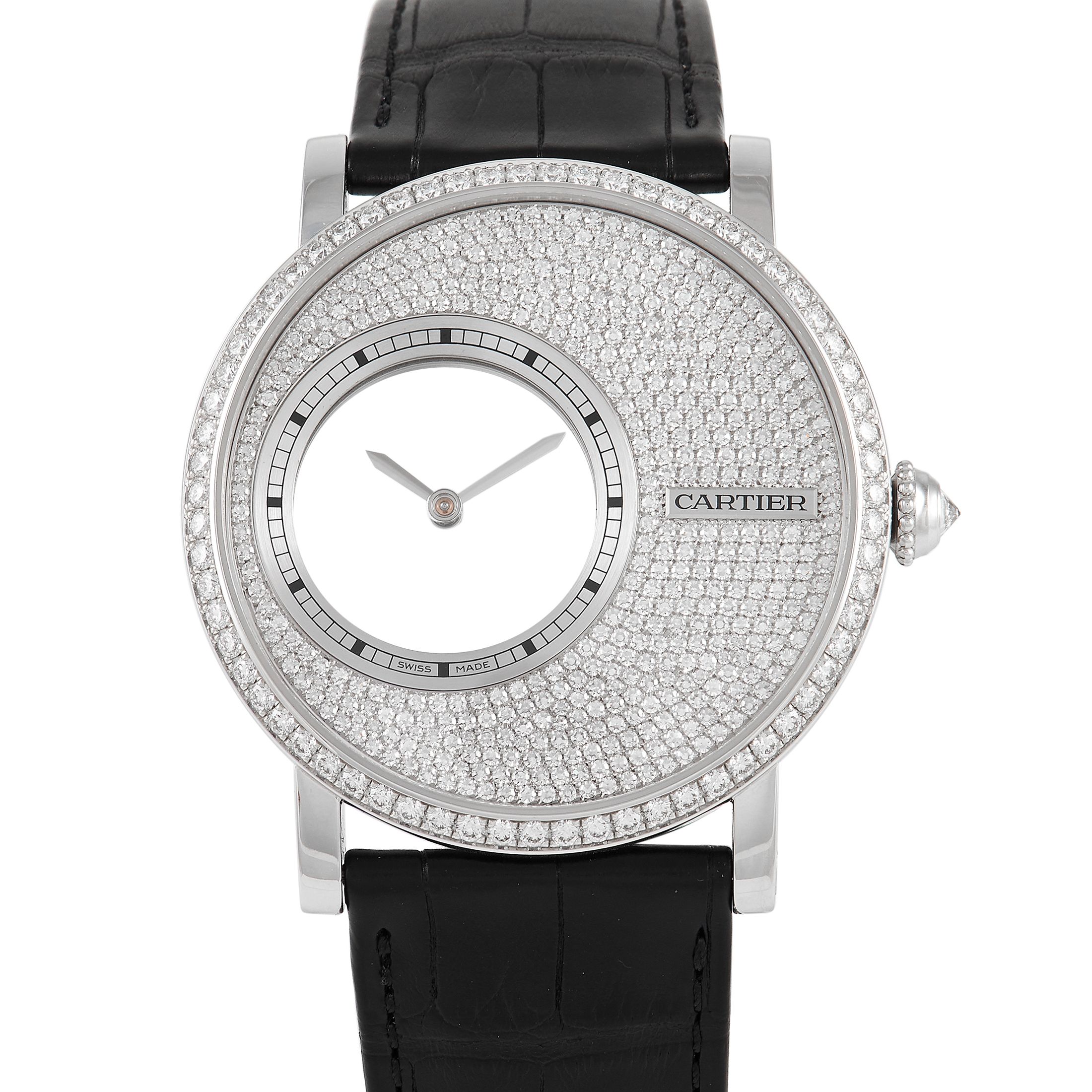 Cartier Rotonde De  Mysterious Hour Ladies Diamond Watch HPI00636