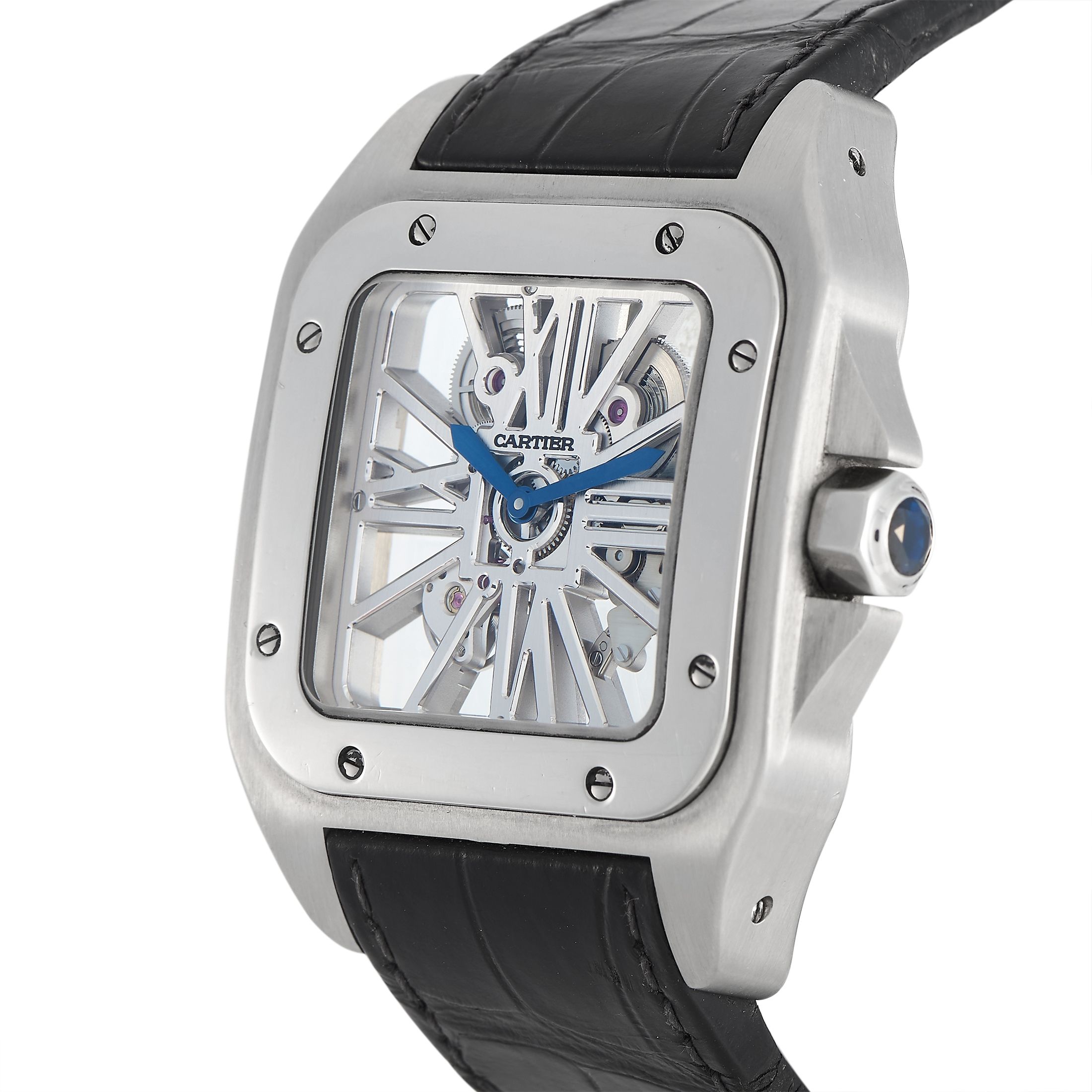 Cartier Santos 100 Skeleton Palladium Watch W2020018