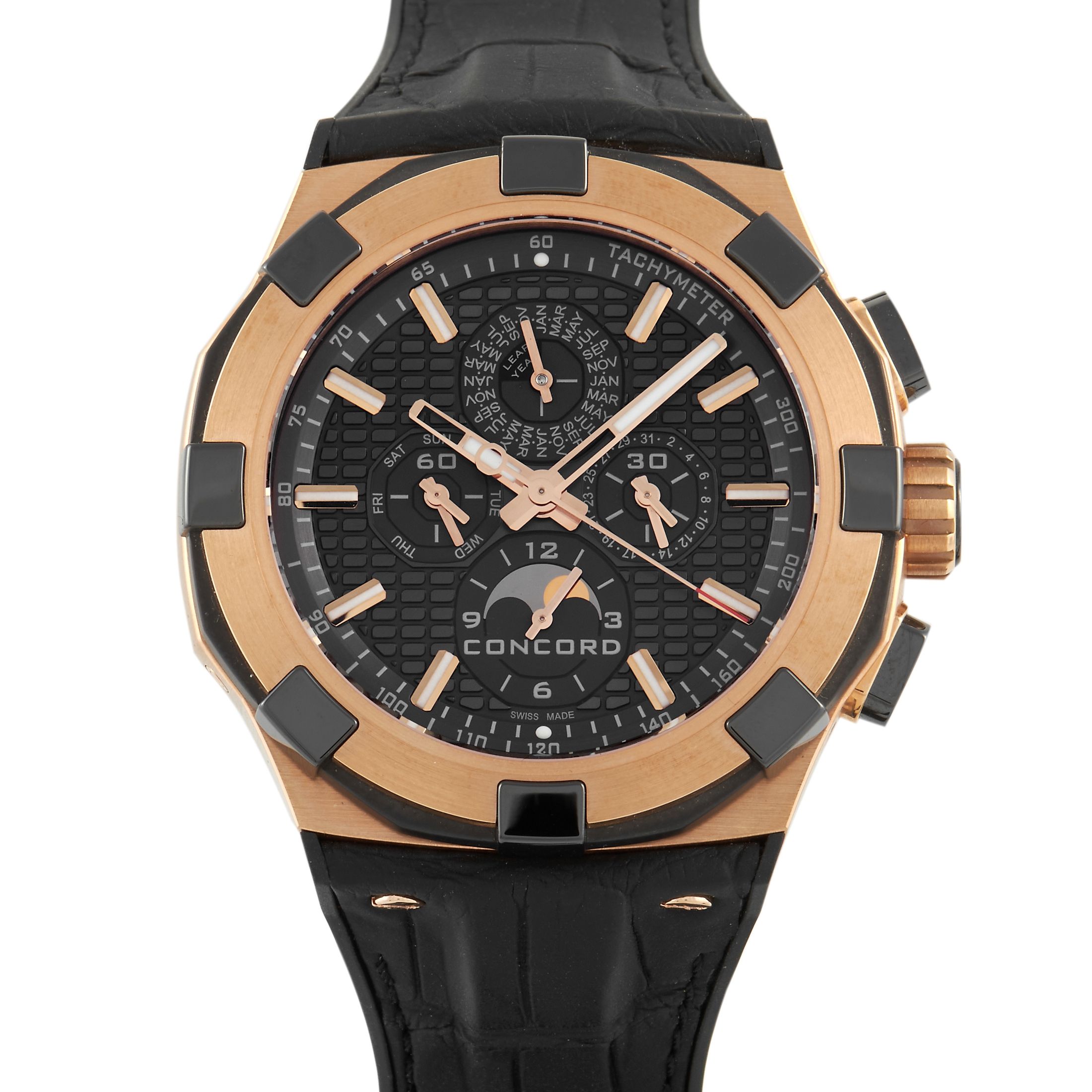 Concord C1 Perpetual Calendar Chronograph Rose Gold Watch 01.6.52.1086