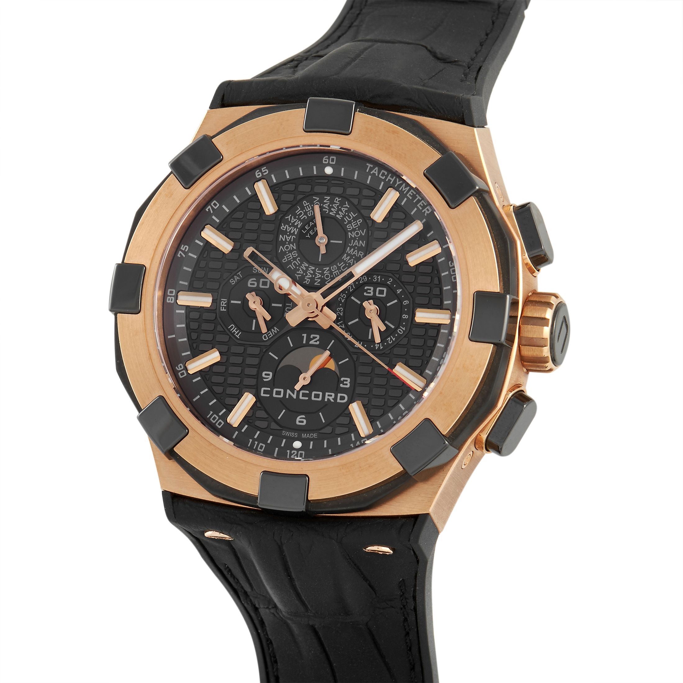 Concord C1 Perpetual Calendar Chronograph Rose Gold Watch 01.6.52.1086