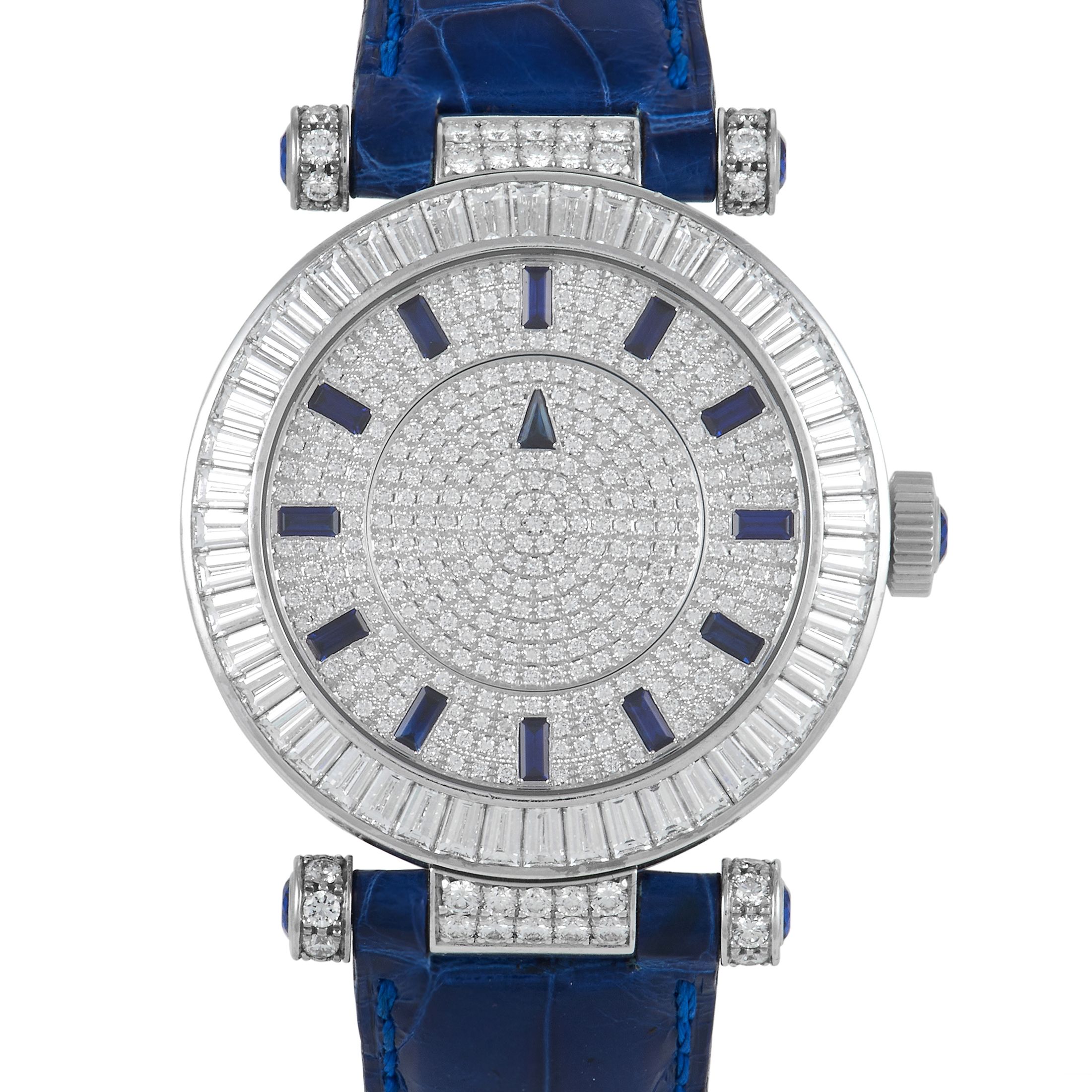 Franck Muller Master Mystery 40 White Gold Diamond and Sapphire Watch