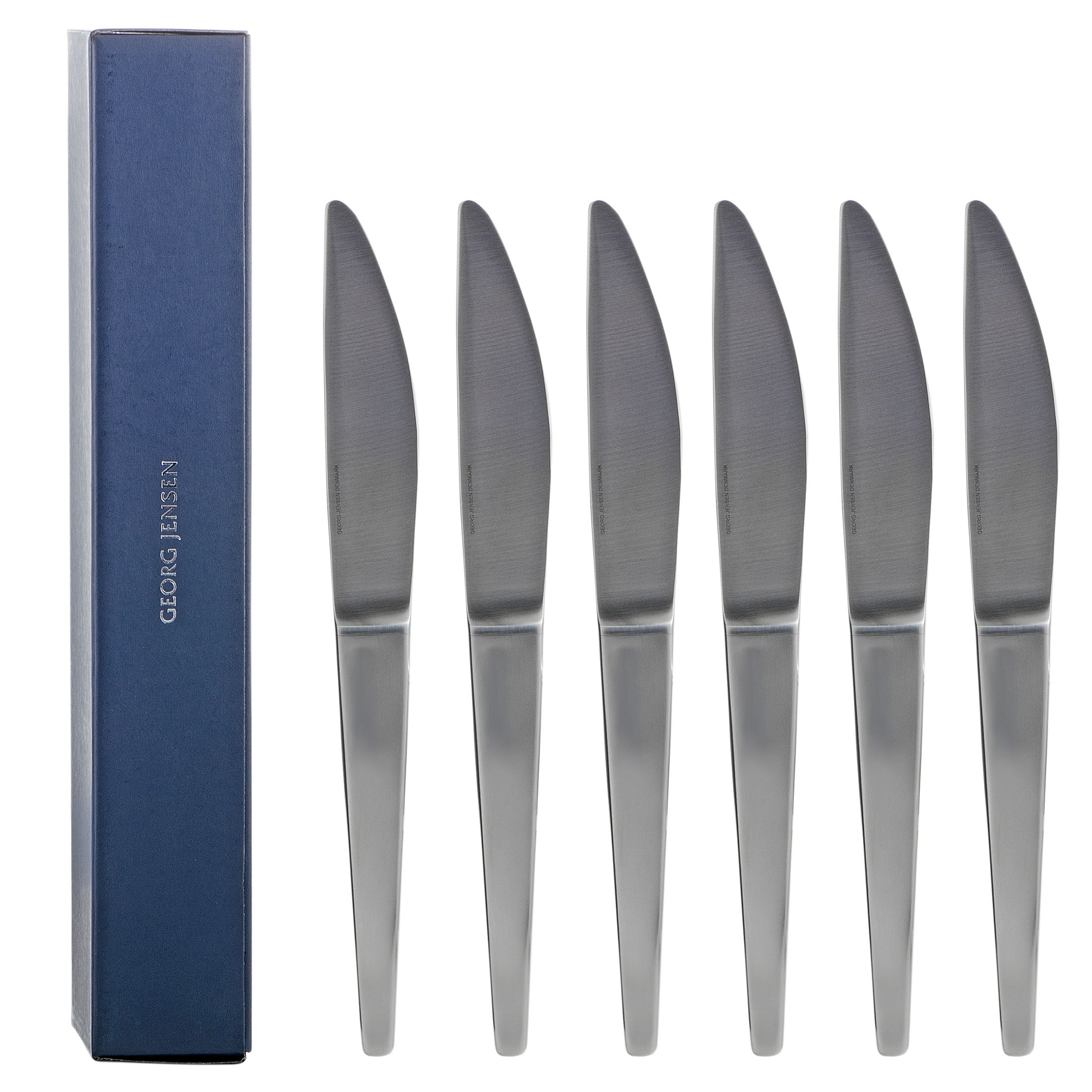 Georg Jensen Caravel Stainless Steel Dinner Knife Set 6 Pieces