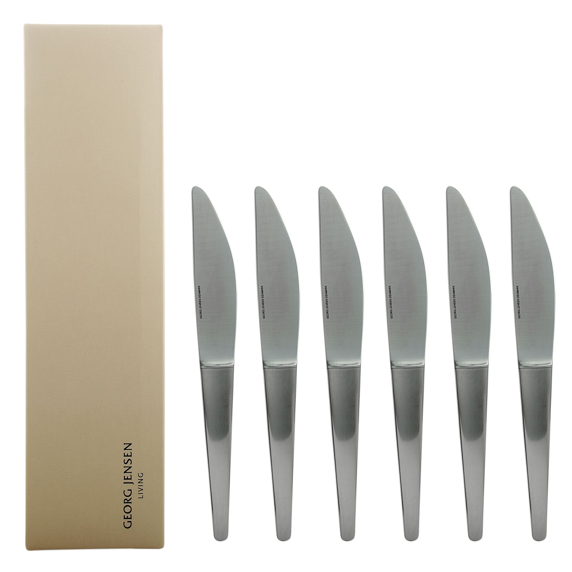 Georg Jensen Caravel Stainless Steel Luncheon/Starters/Dessert Knife Set 6 Pieces