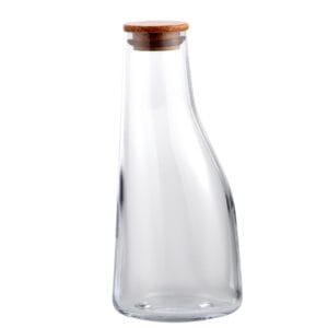 Georg Jensen Barbry Glass and Oak Wood Carafe 0.5 L