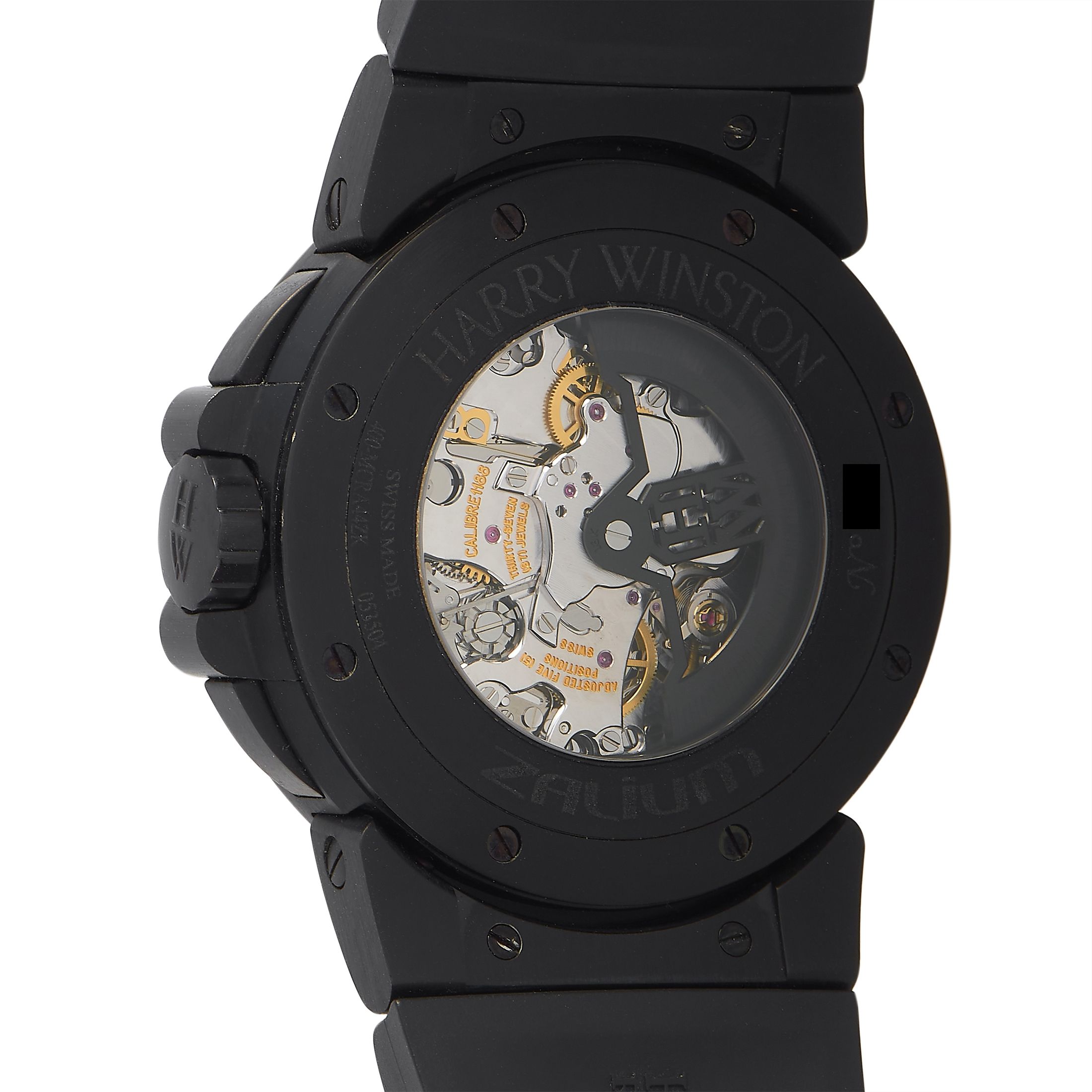 Harry Winston Ocean Triple Retrograde Black Zalium Chronograph Watch 400-MCRA44ZK