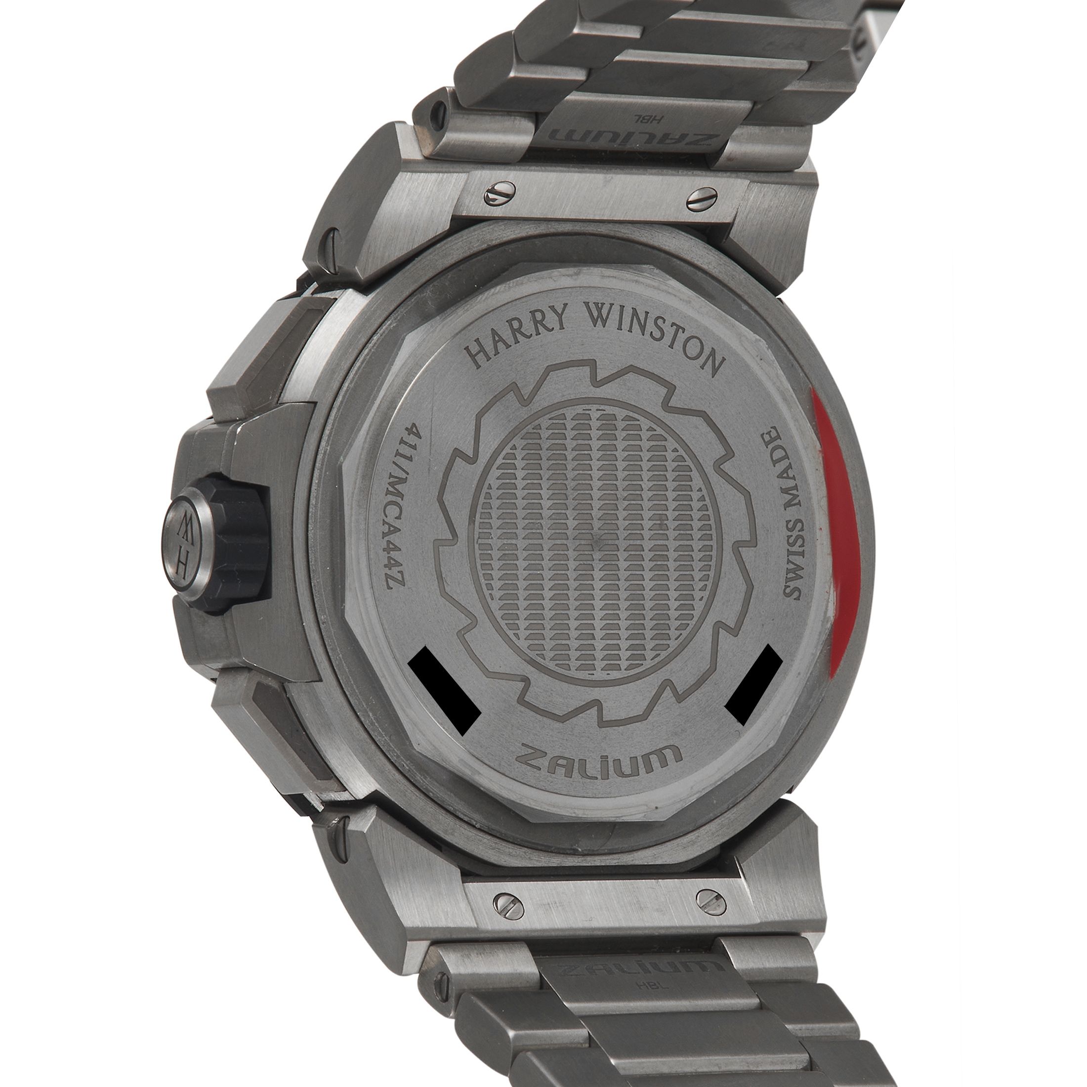 Harry Winston Ocean 44 mm Stainless Steel Transparent Skeleton Dial Watch 411/mca44zz.k