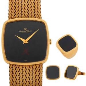 IWC Khanjar 18K Yellow Gold Watch, Ring and Cufflinks Set