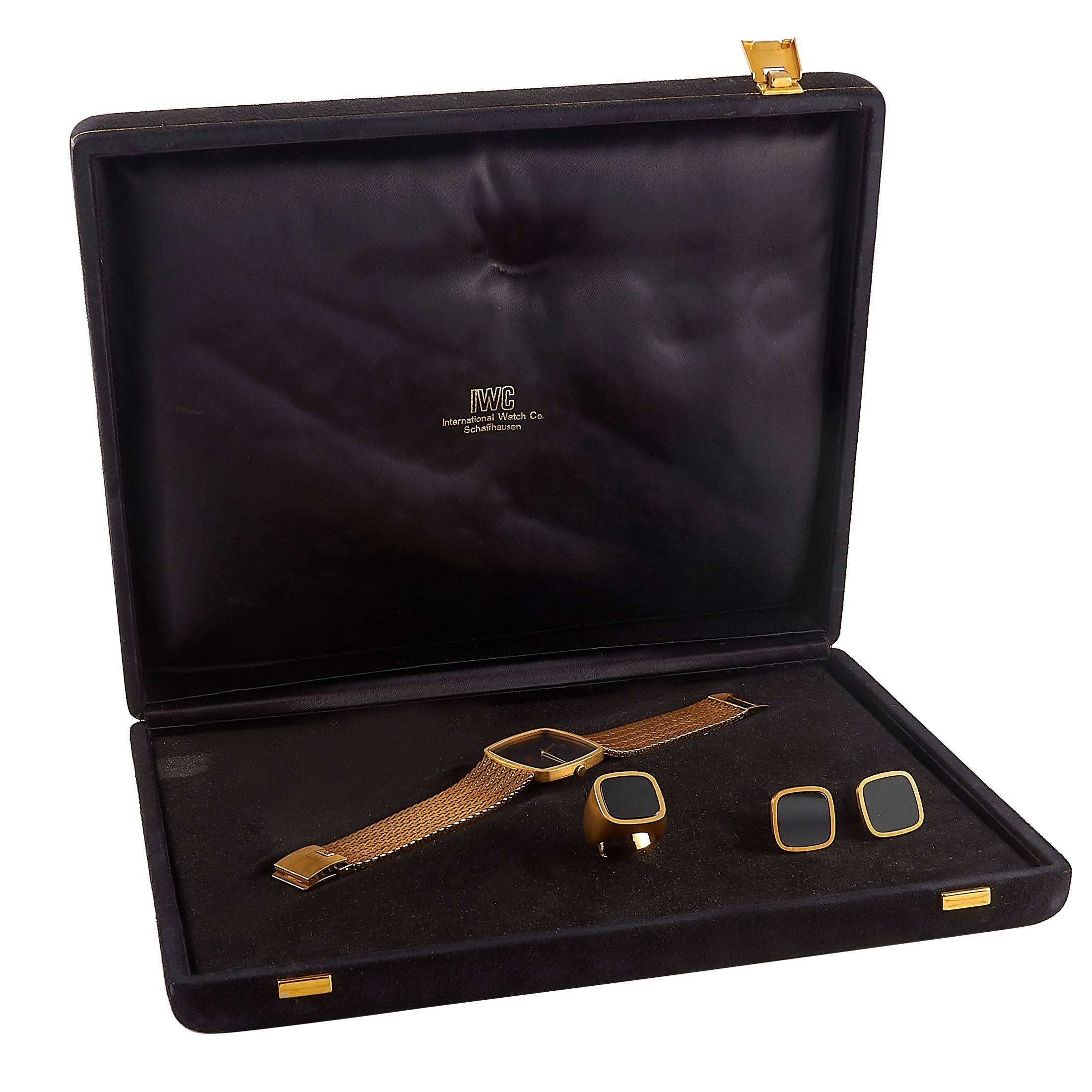 IWC Khanjar 18K Yellow Gold Watch, Ring and Cufflinks Set