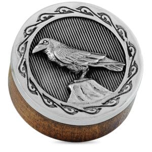 King Baby Sterling Silver Bamboo Wood Raven Stash Box