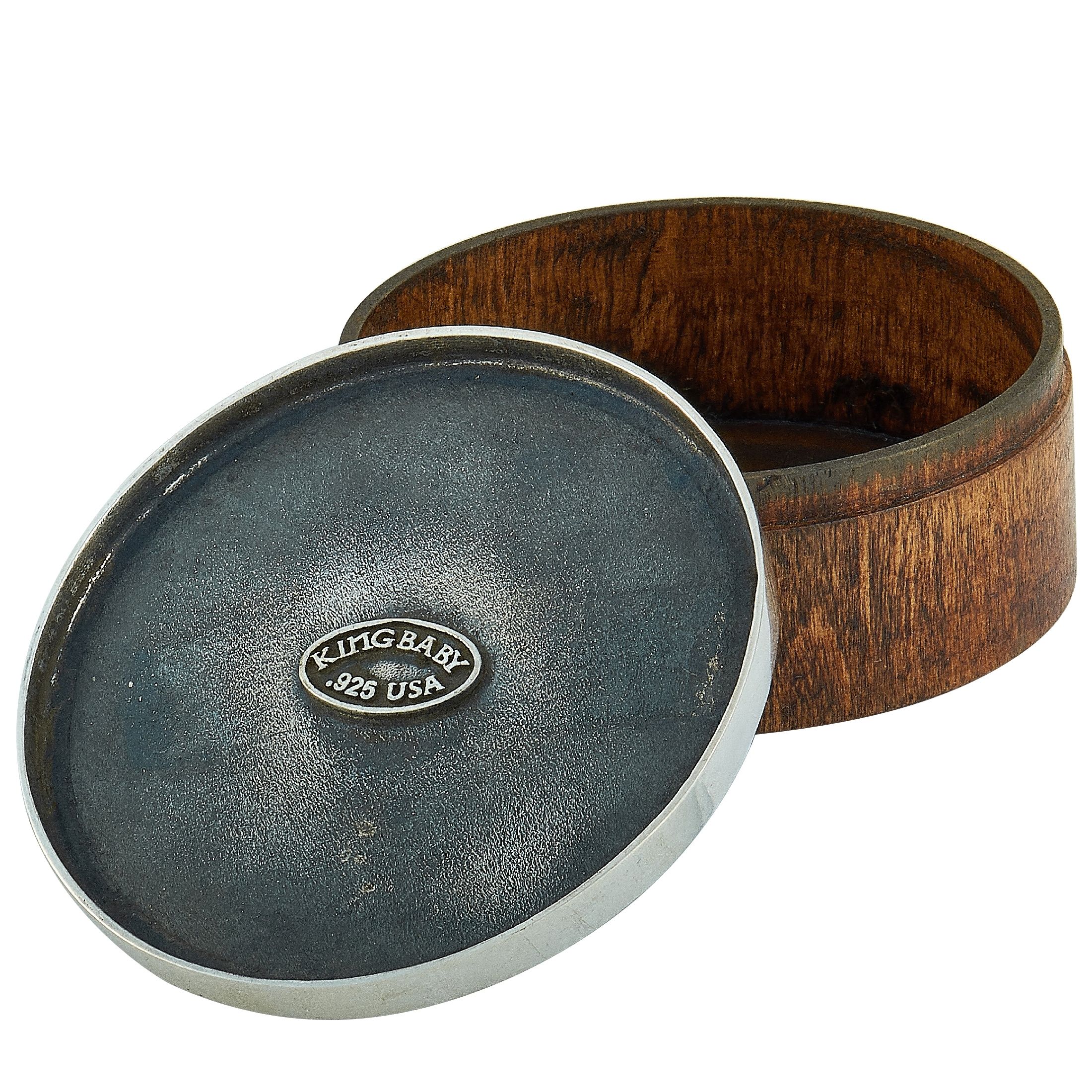 King Baby Sterling Silver Bamboo Wood Raven Stash Box