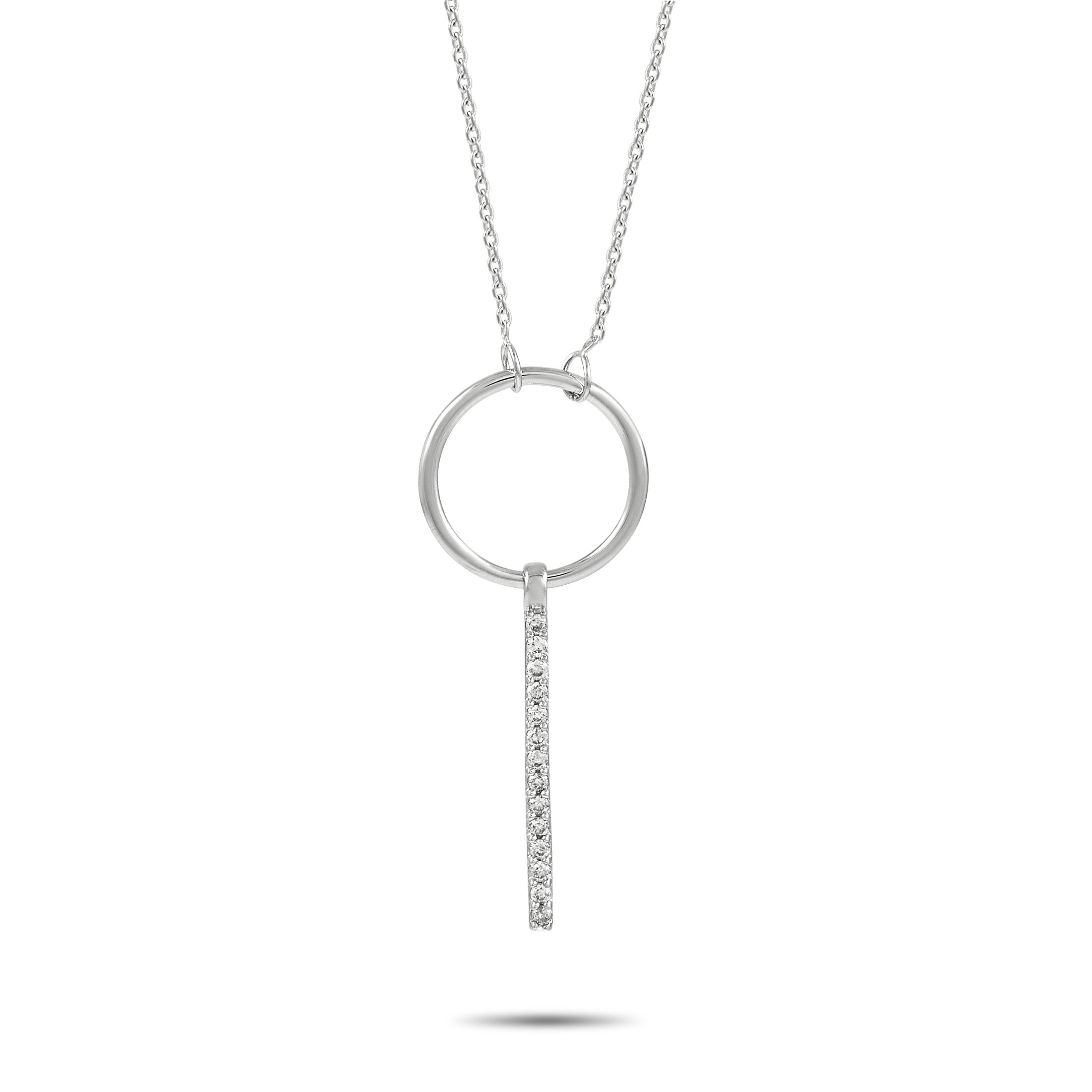 LB Exclusive 14K White Gold 0.10 ct Diamond Necklace NK410241W