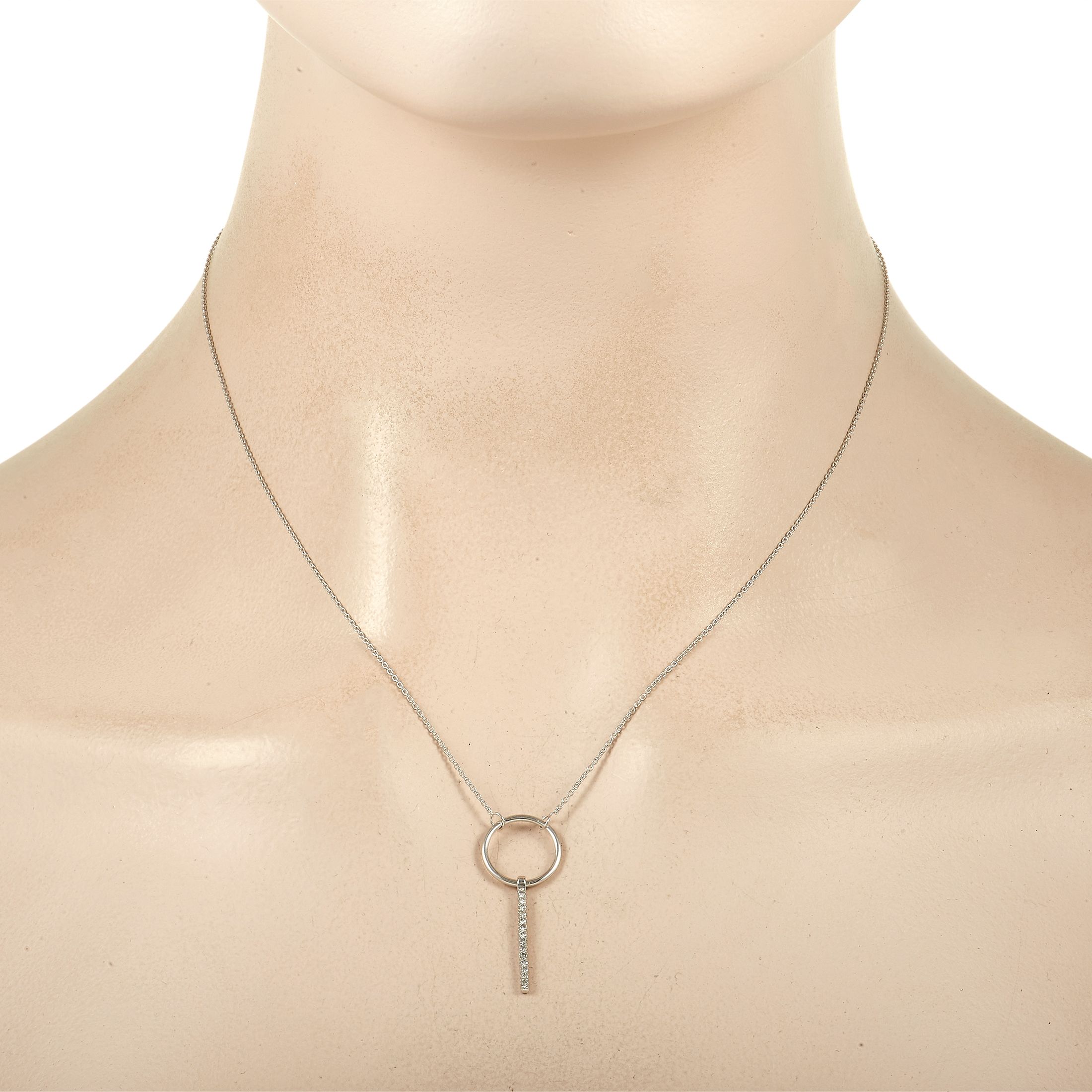 LB Exclusive 14K White Gold 0.10 ct Diamond Necklace NK410241W