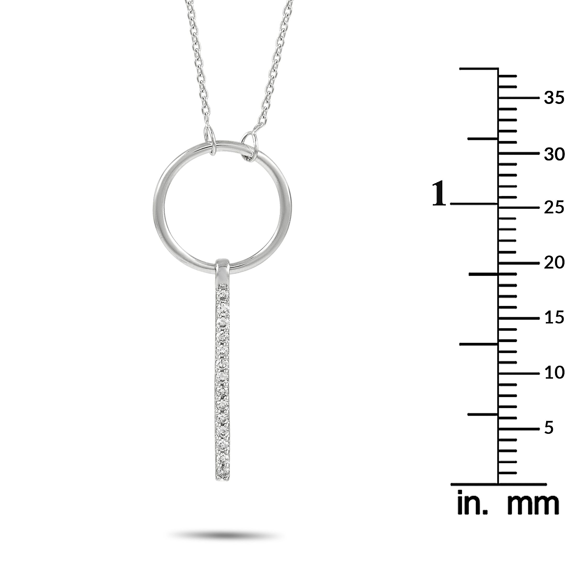 LB Exclusive 14K White Gold 0.10 ct Diamond Necklace NK410241W